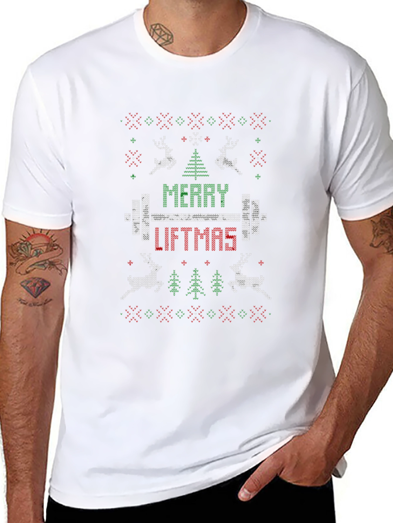 Merry Liftmas Weightlifting Holiday Ugly T-Shirt