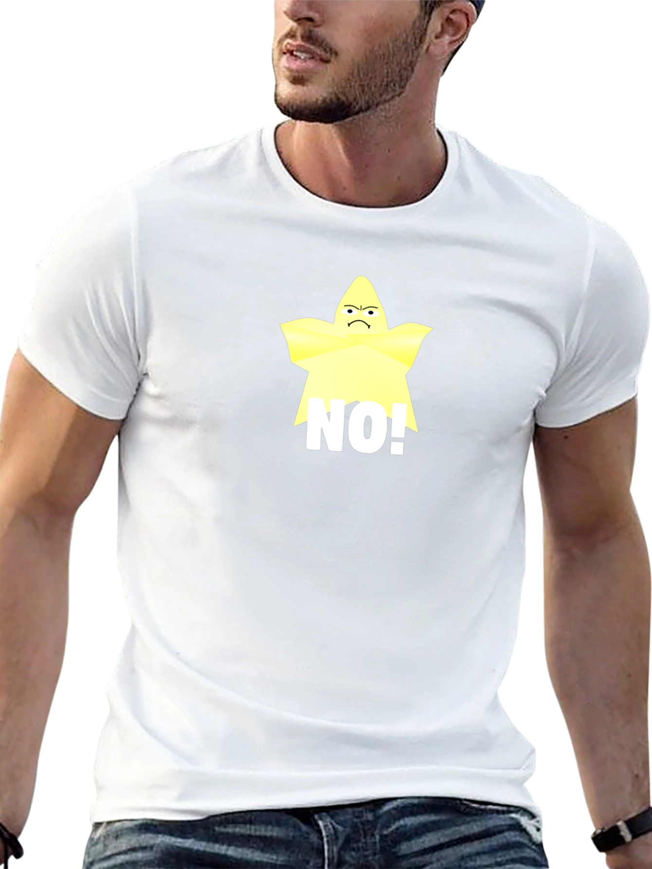 Grumpy Star No! Black T-Shirt