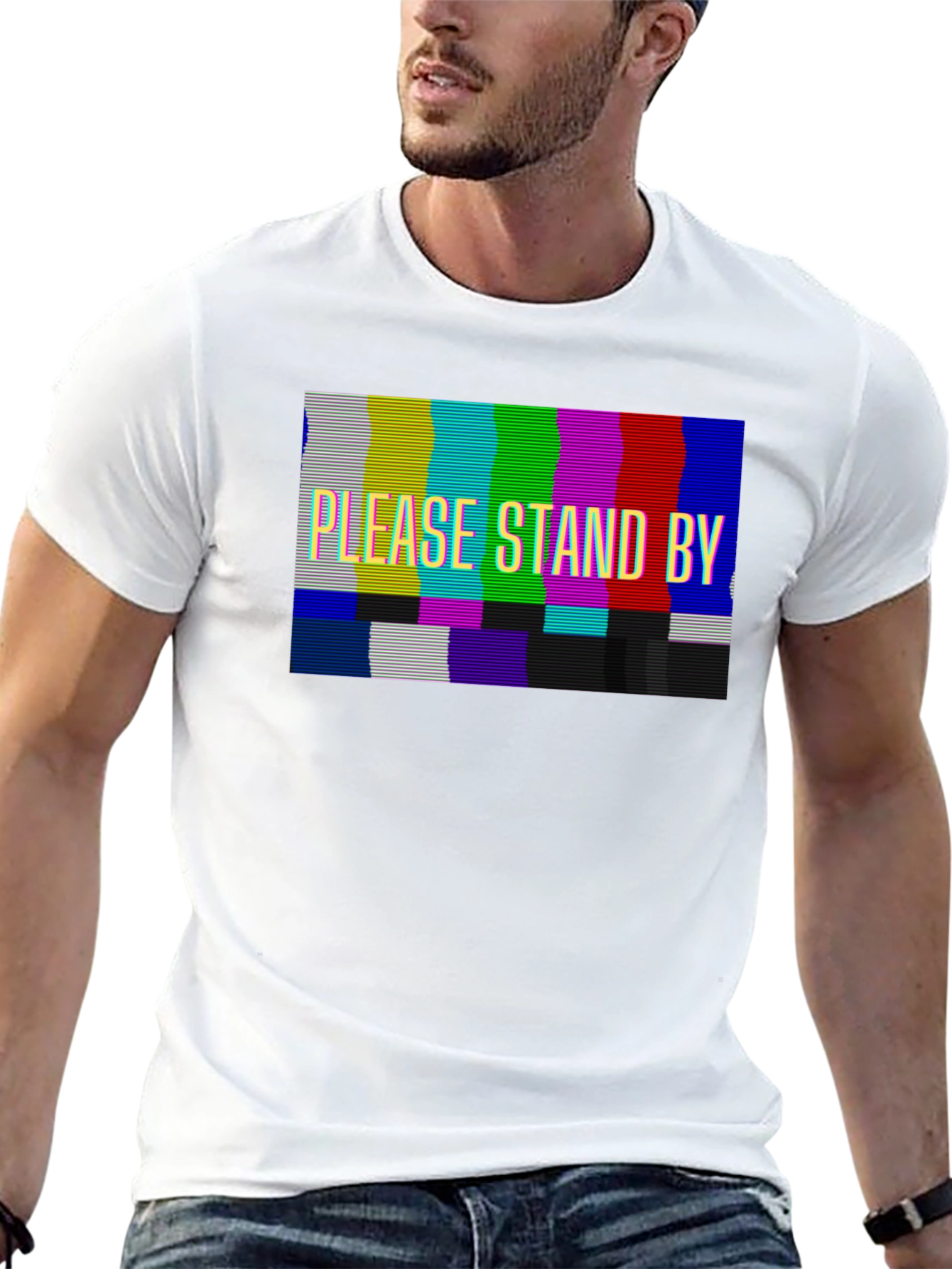 Please Stand By Graphic T-Shirt - Black Tee