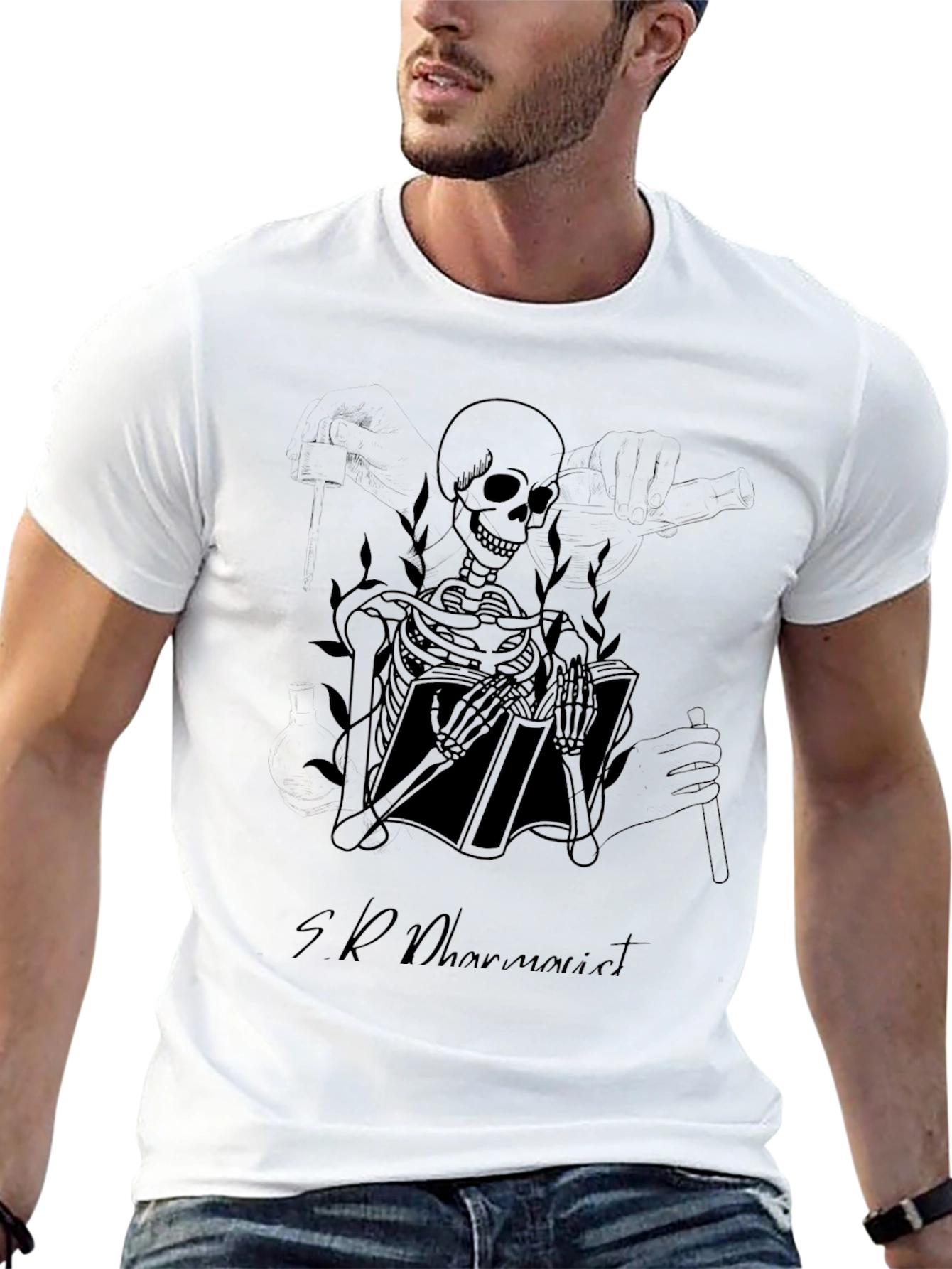 Skeleton Book Reader T-Shirt - Dark Humor Tee