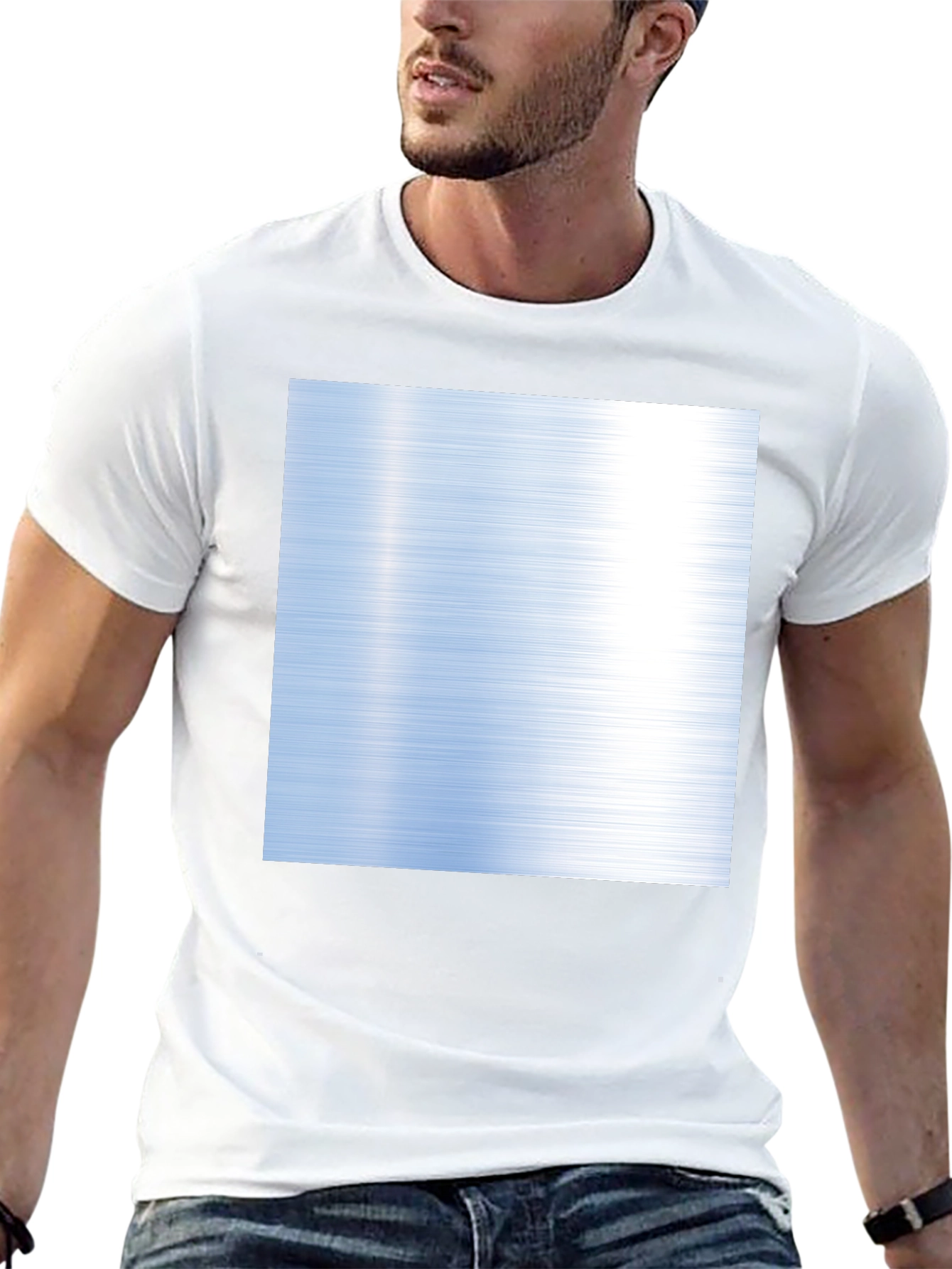 Modern Brushed Steel Graphic Tee - Black