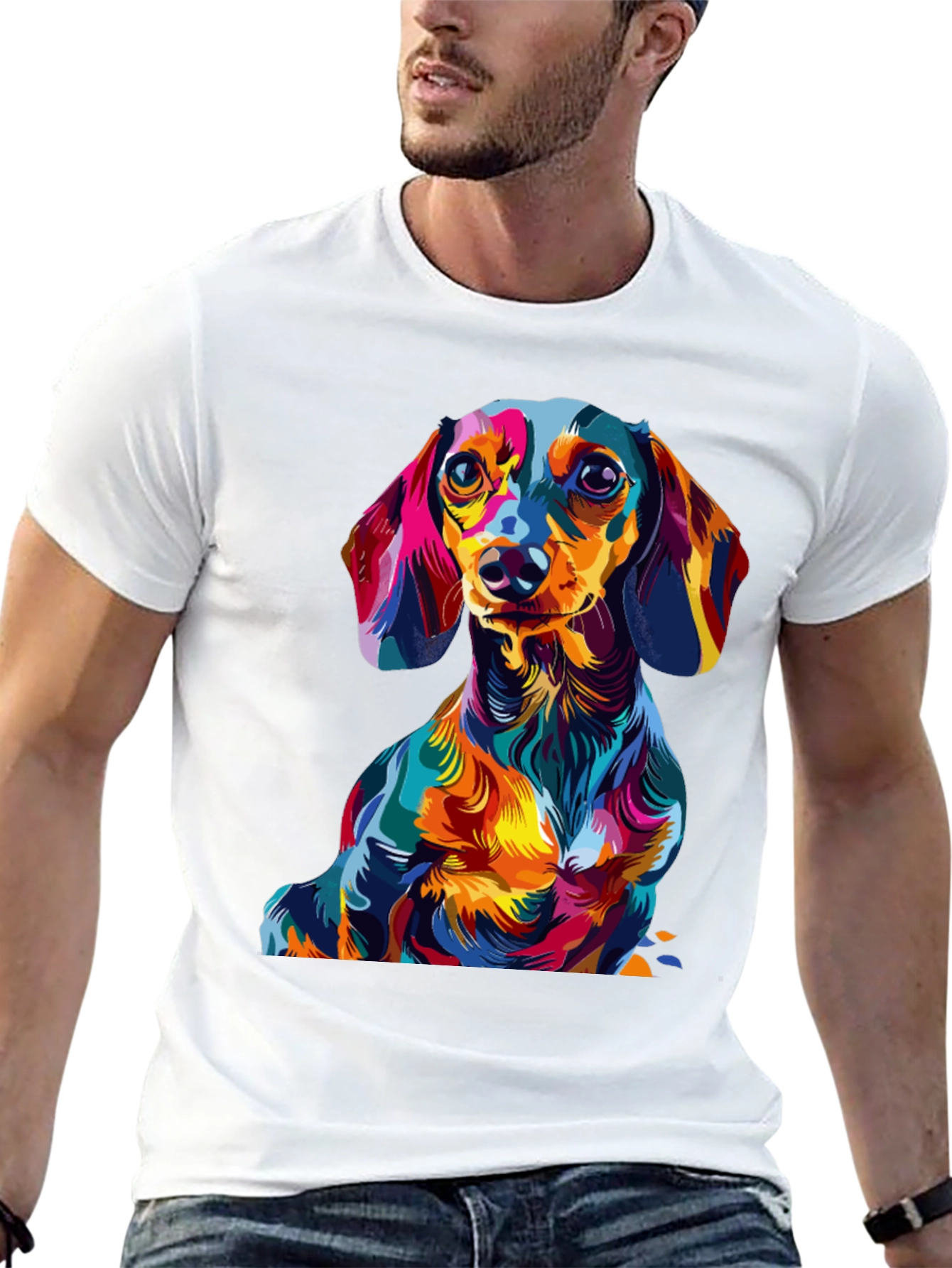 Vibrant Dachshund Graphic Tee - Unique Dog Lover Gift