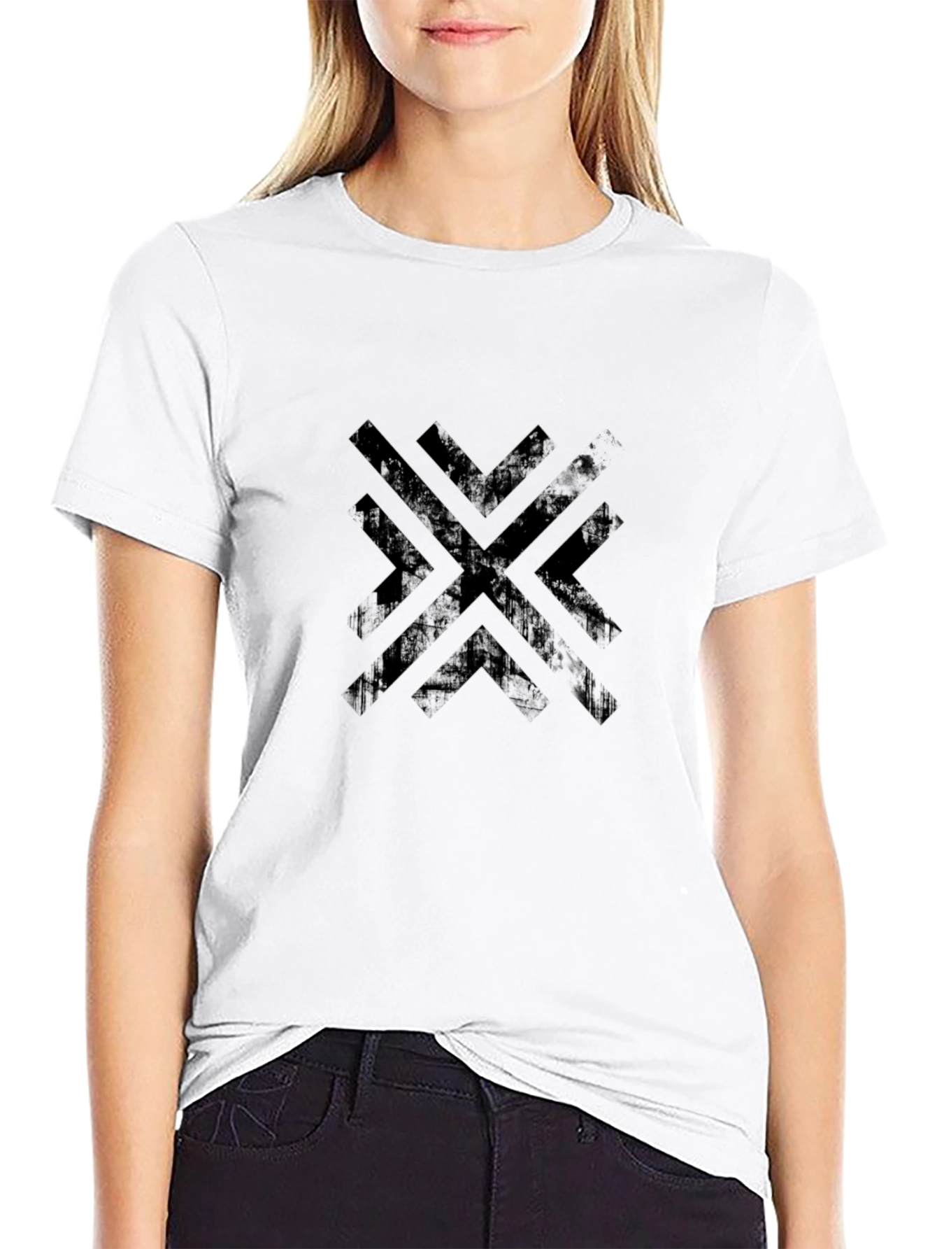 Abstract Geometric Black T-Shirt