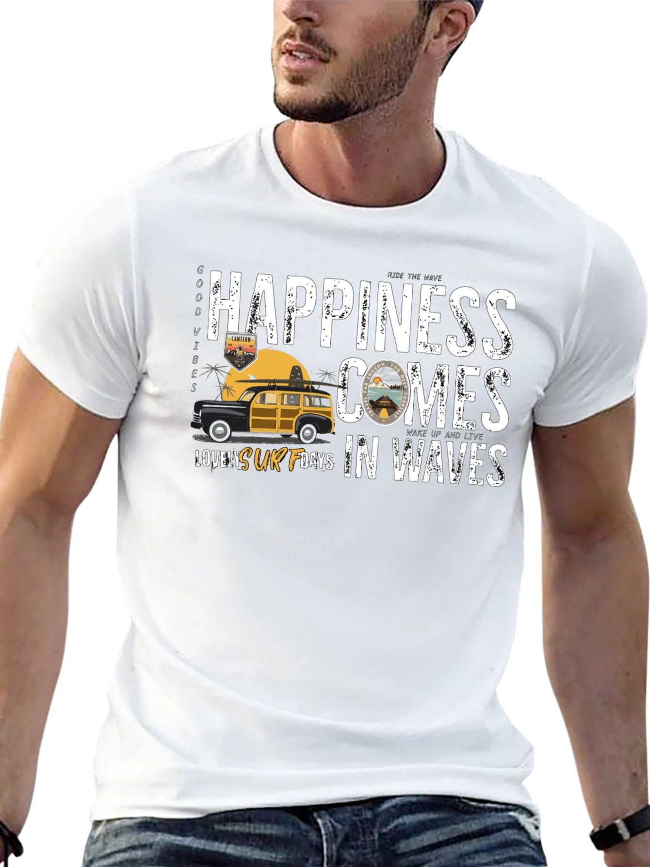 Happiness Comes in Waves T-Shirt Surf Days Tee