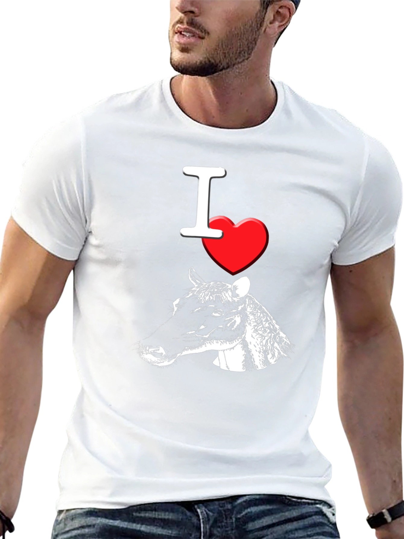 I Heart Cows T-Shirt Black Cotton Graphic Tee