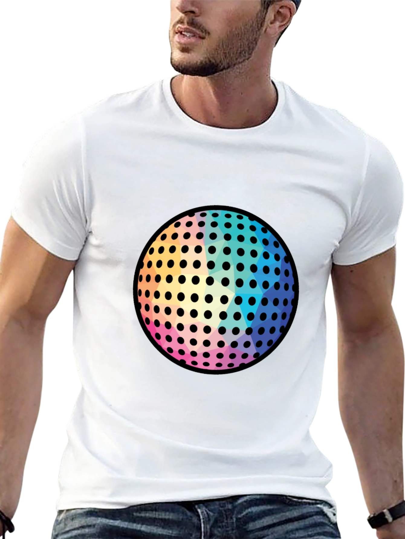 Retro Disco Ball Graphic Tee - Black