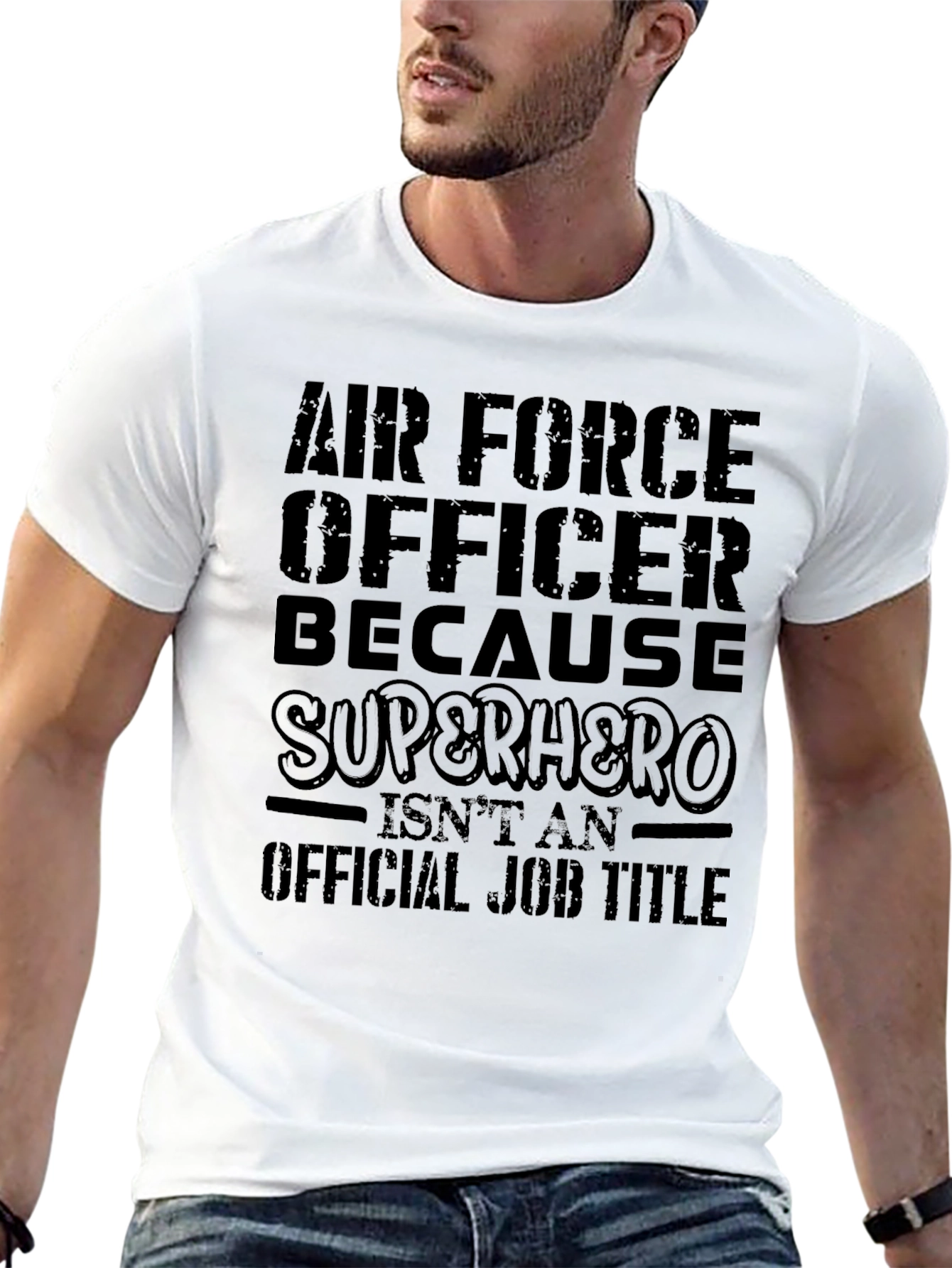 Air Force Officer Superhero Graphic T-Shirt