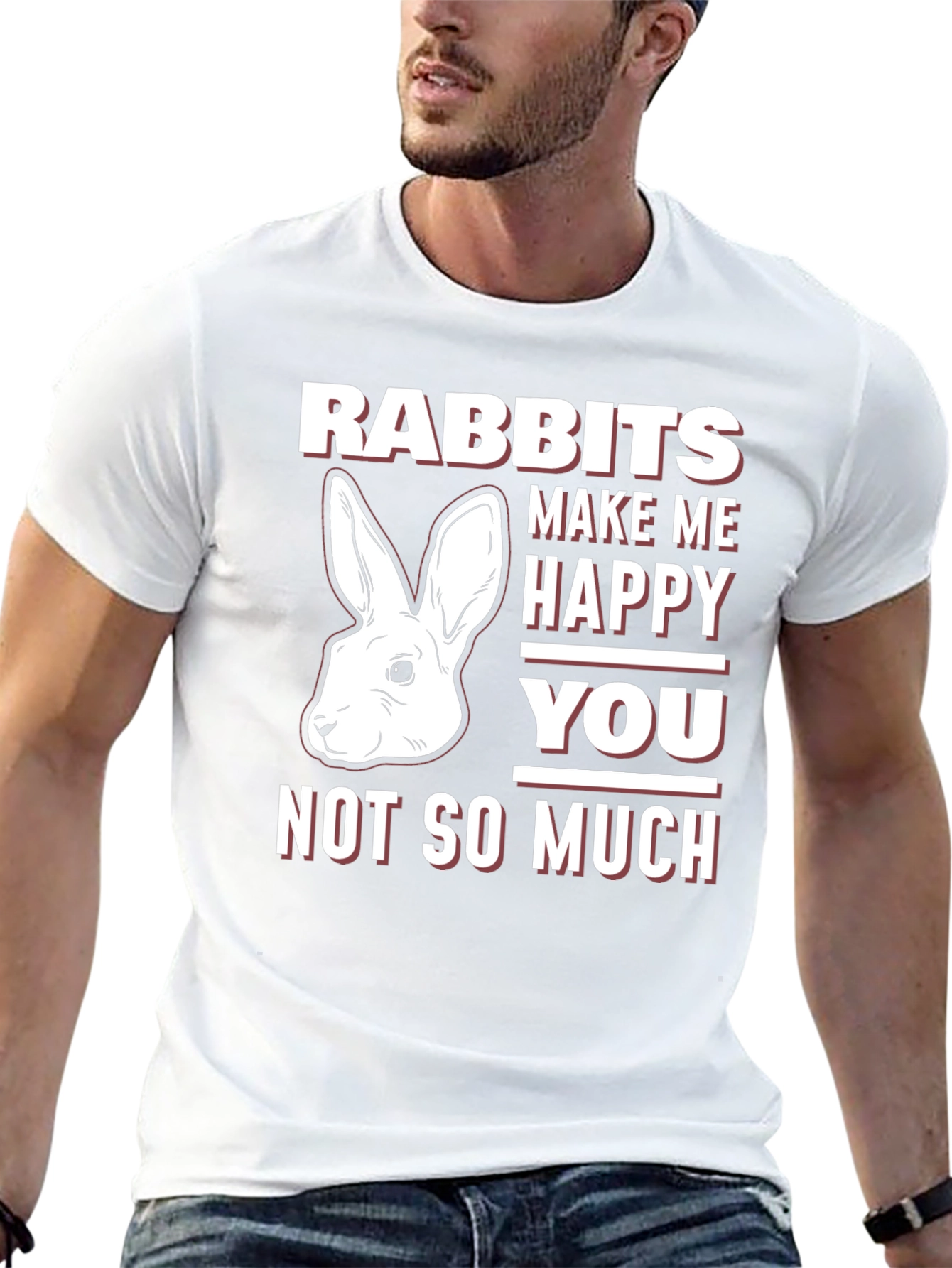 Funny Rabbit Lover T-Shirt - Rabbits Make Me Happy