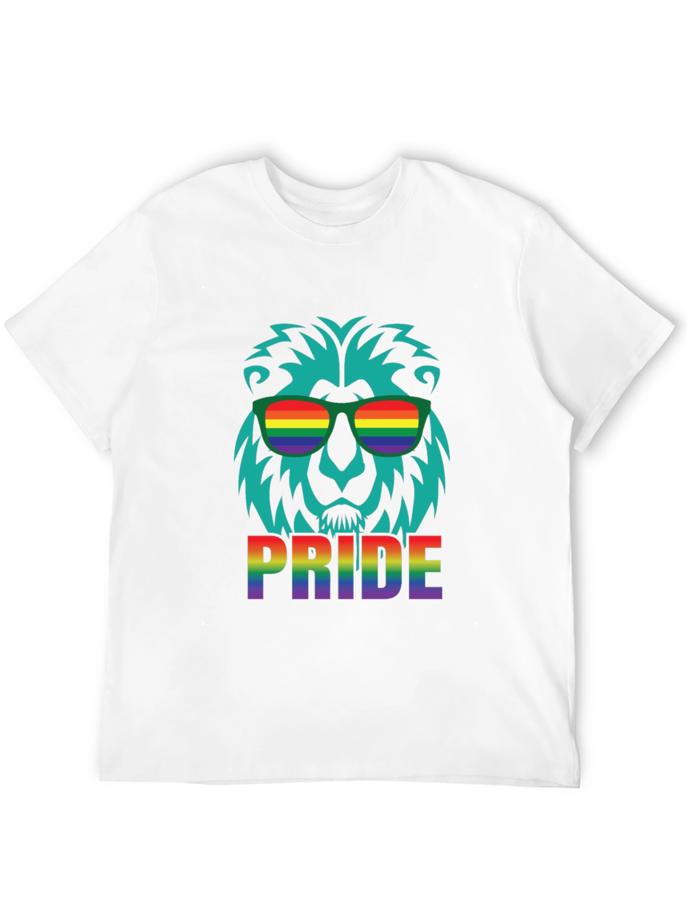 Pride Lion Graphic Tee - Rainbow LGBTQ+ Support