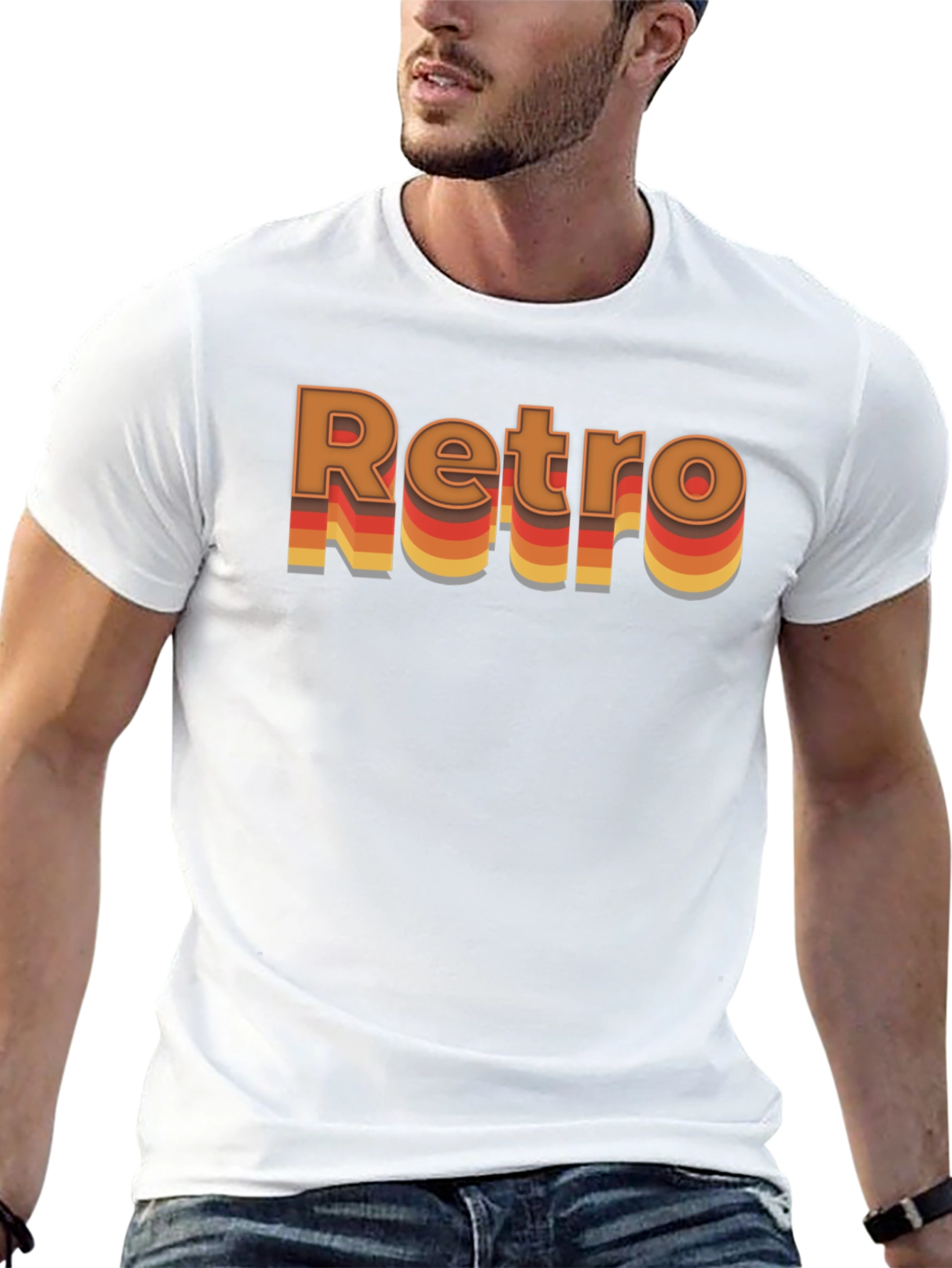 Retro Style Graphic T-Shirt - Black