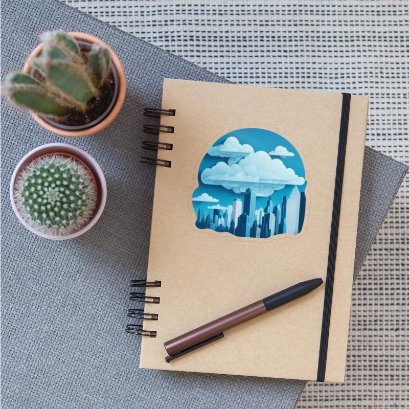 A cityscape made of clouds.