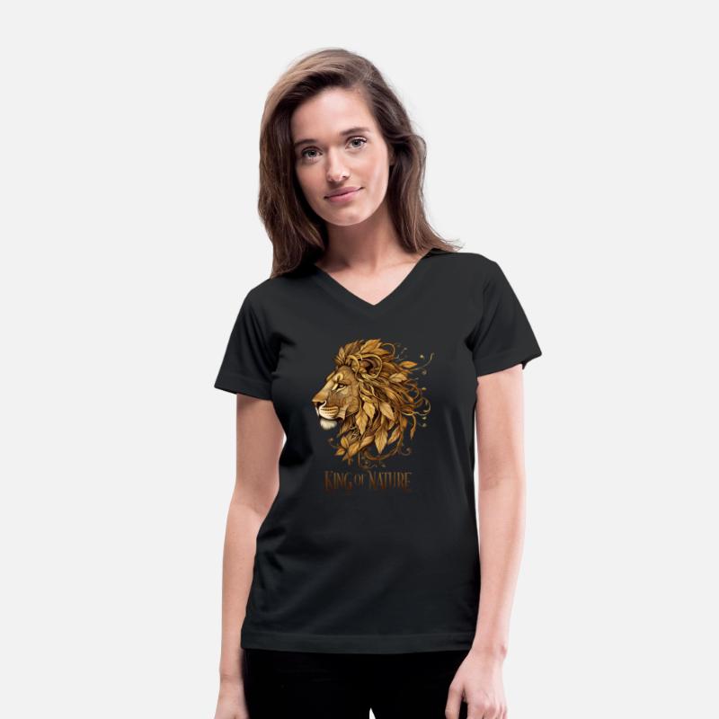 A majestic lions head in side profile made