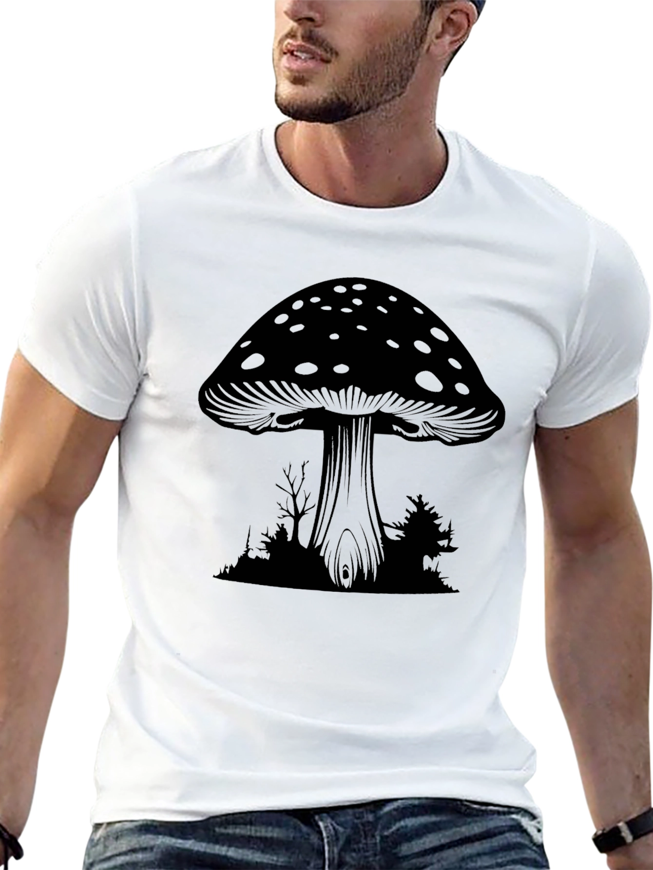 Mushroom Graphic Tee - Dark Forest Design