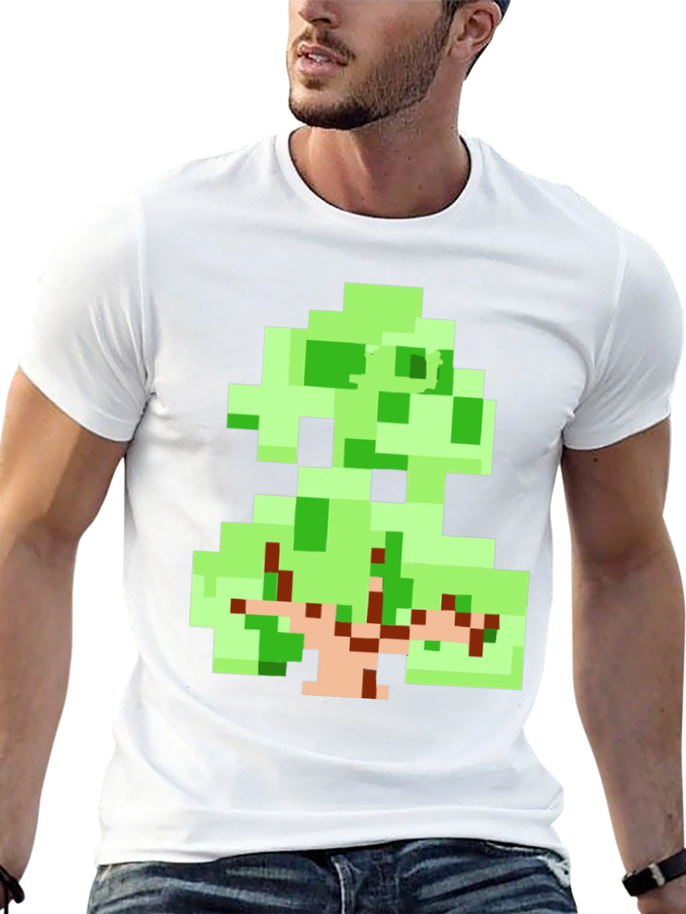 Pixel Art Tree Graphic Tee - Retro Style
