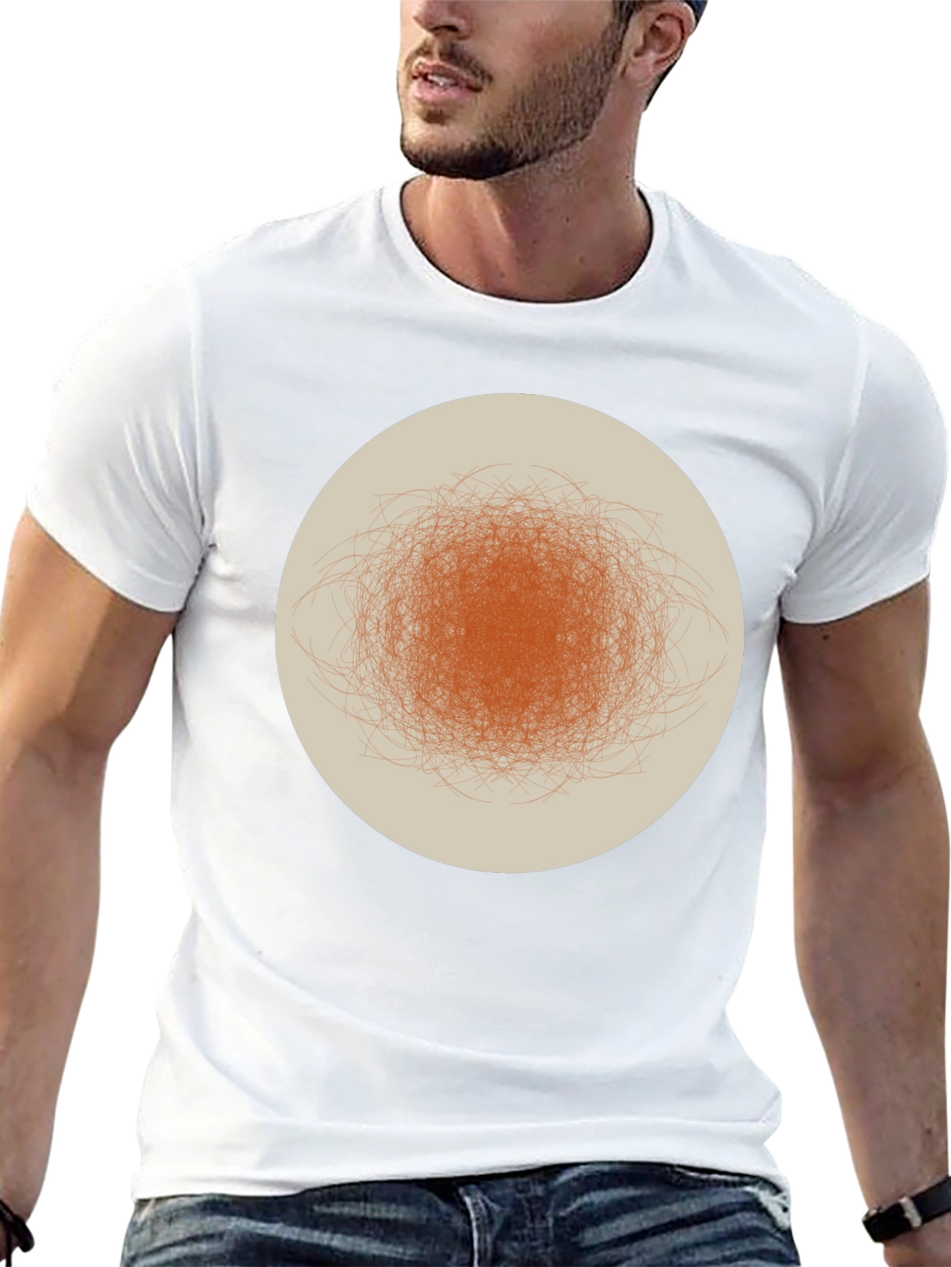 Abstract Circle Graphic Tee - Modern Casual