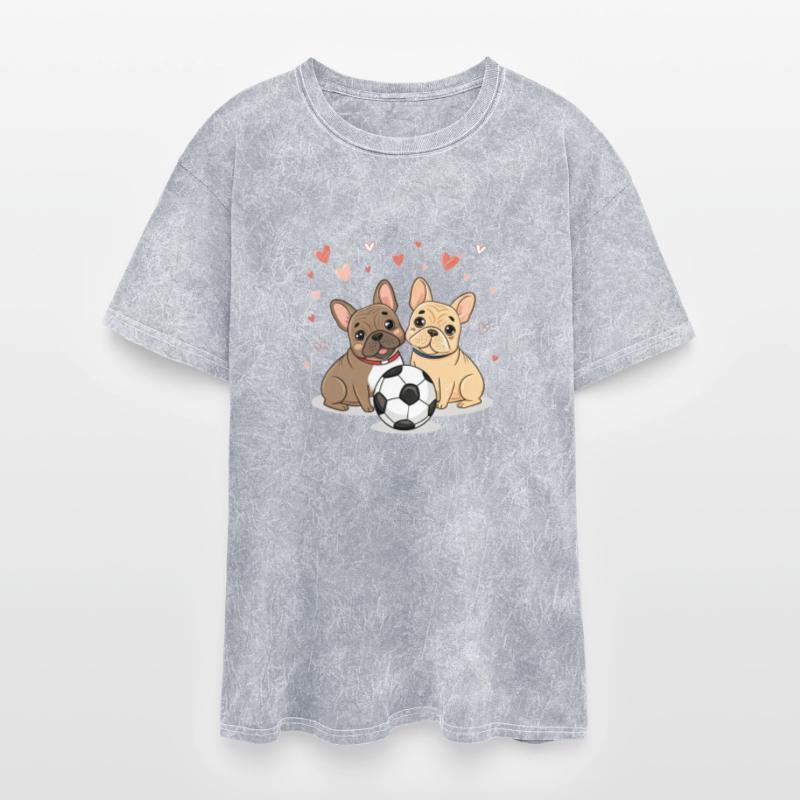 Buldog Francés with soccer ball for Valentine's D