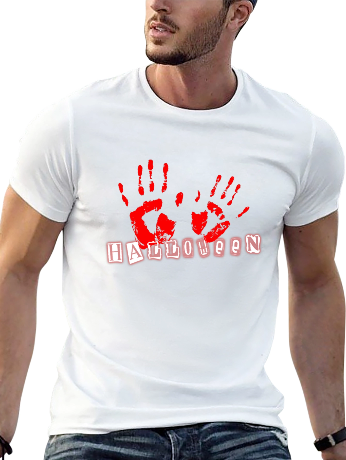 Halloween Handprint T-Shirt - Spooky Season Apparel