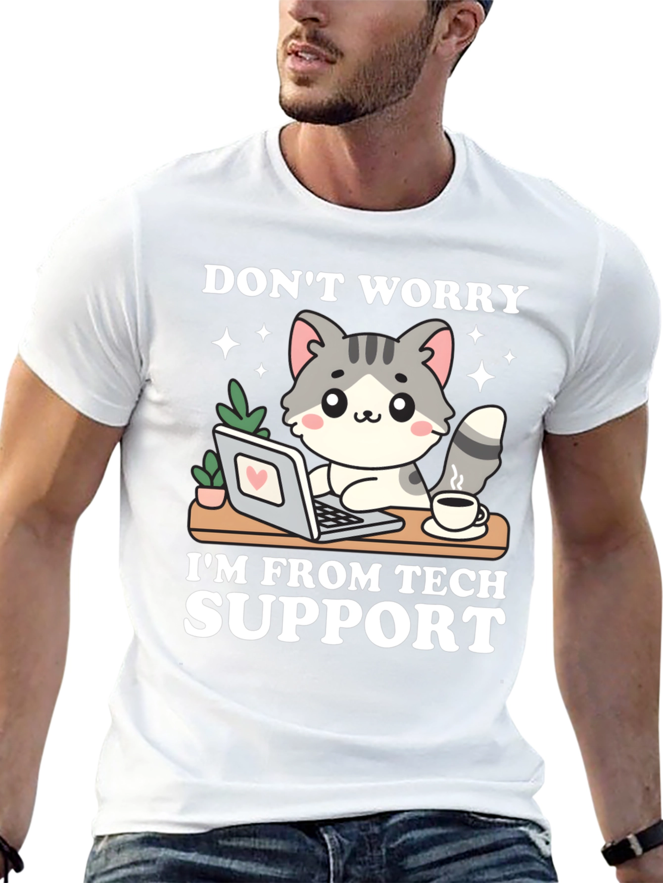 Tech Support Cat T-Shirt