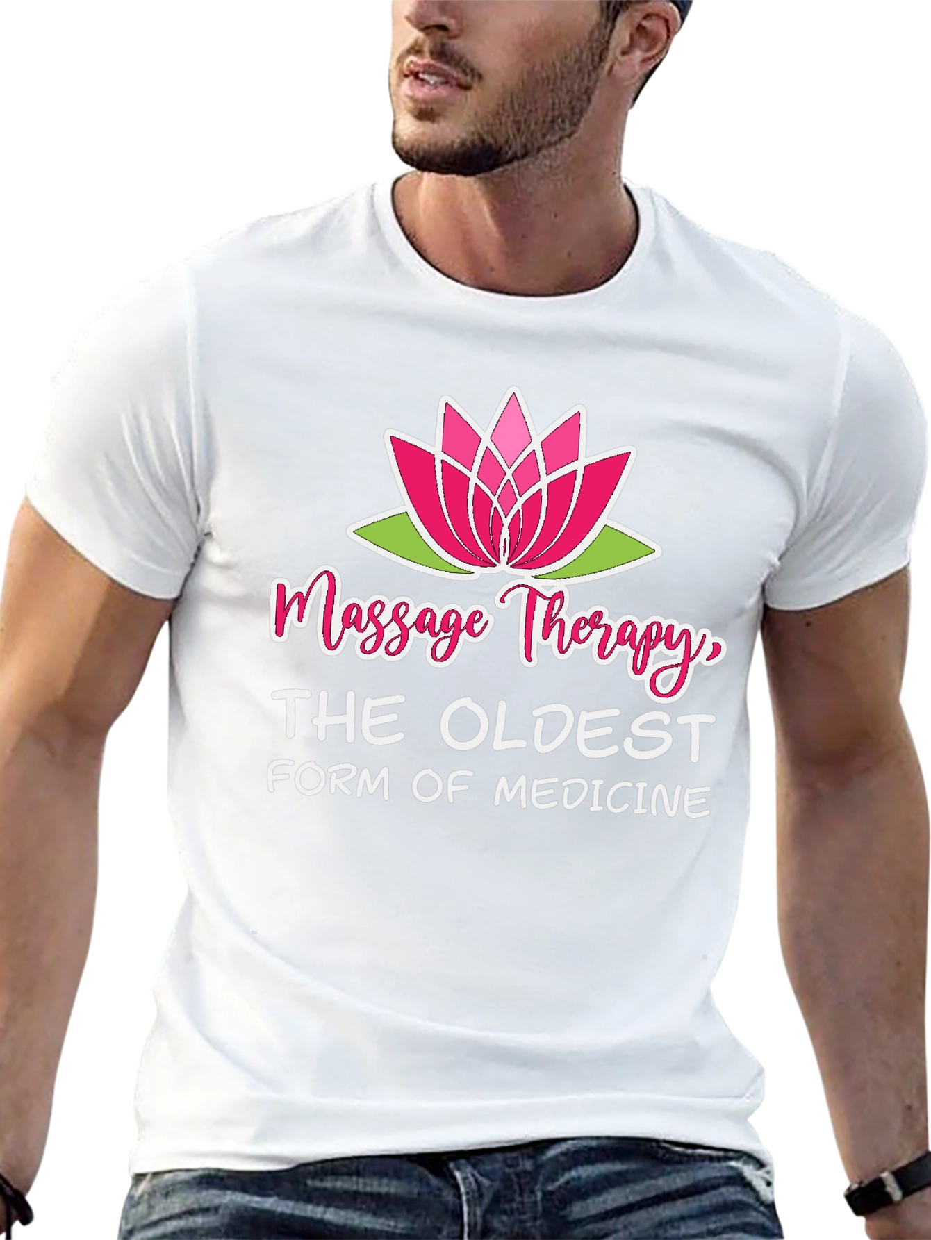 Massage Therapy T-Shirt Lotus Flower Design