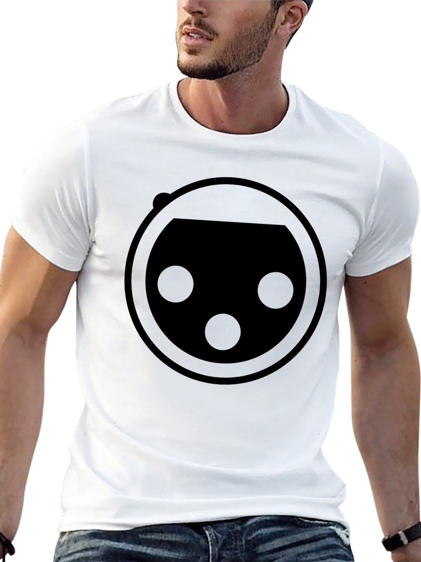 Minimalist Round Graphic Black T-Shirt