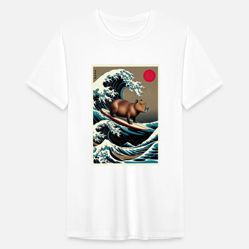 Capybara Surfing A Great Wave Kanagawa