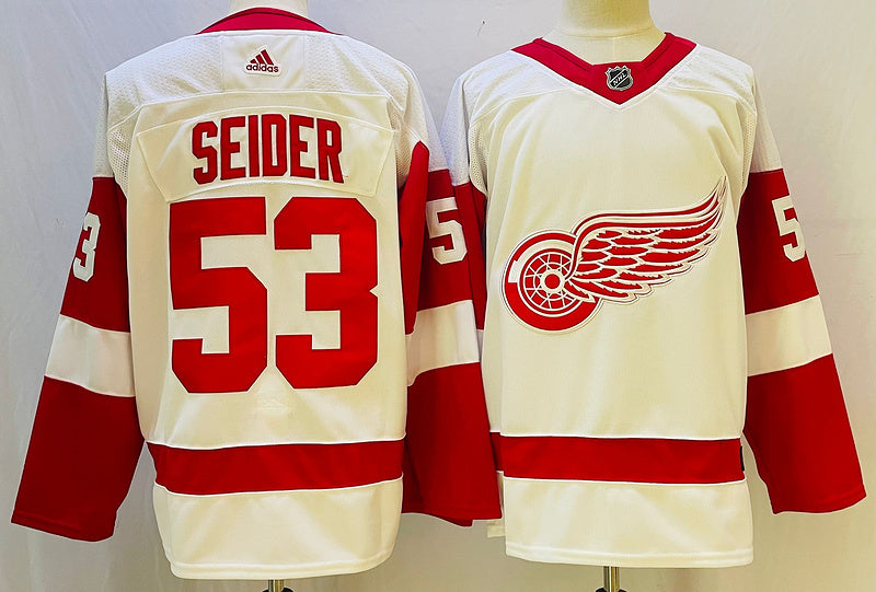 Men's Detroit Red Wings Moritz Seider #53 White Player Jerseys