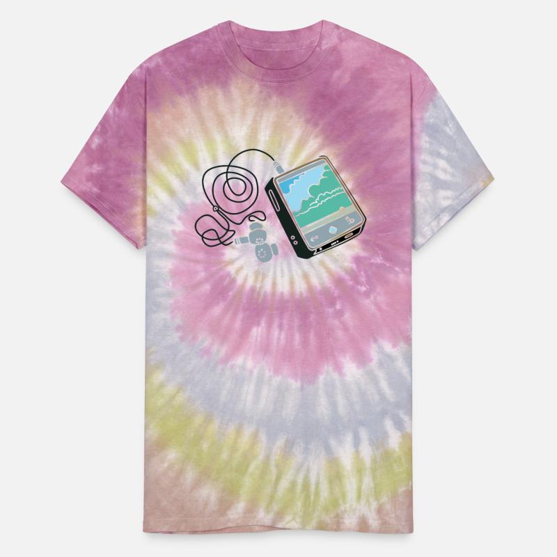 colorful illustration of a small music player