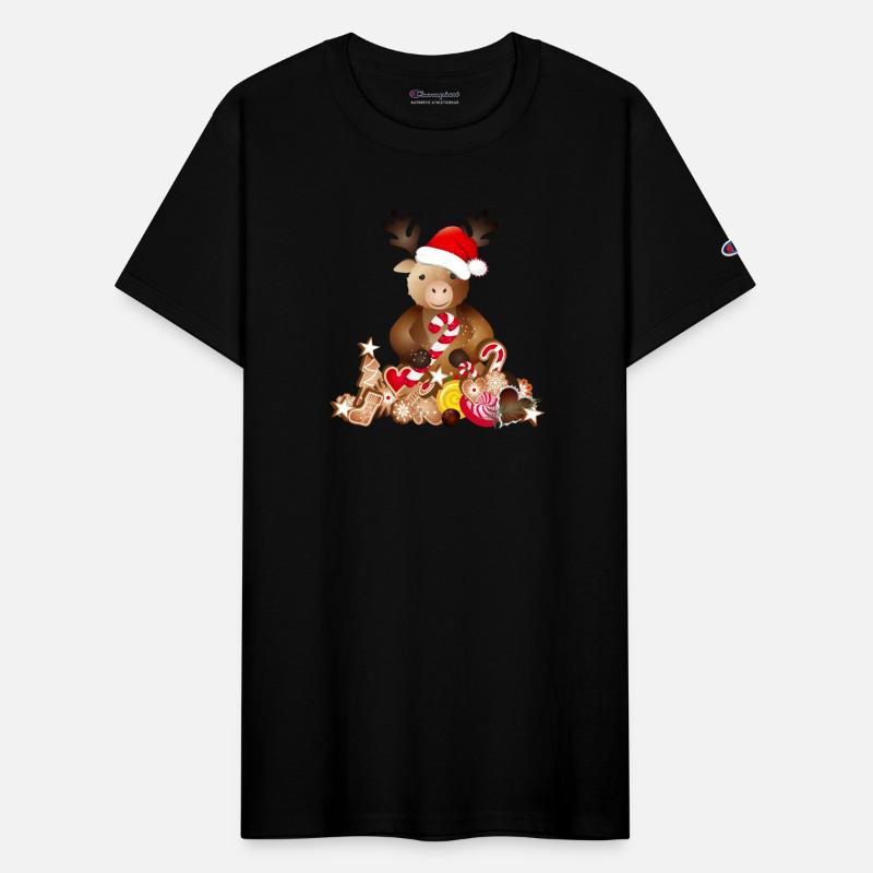 cute reindeer for christmas with santa hat