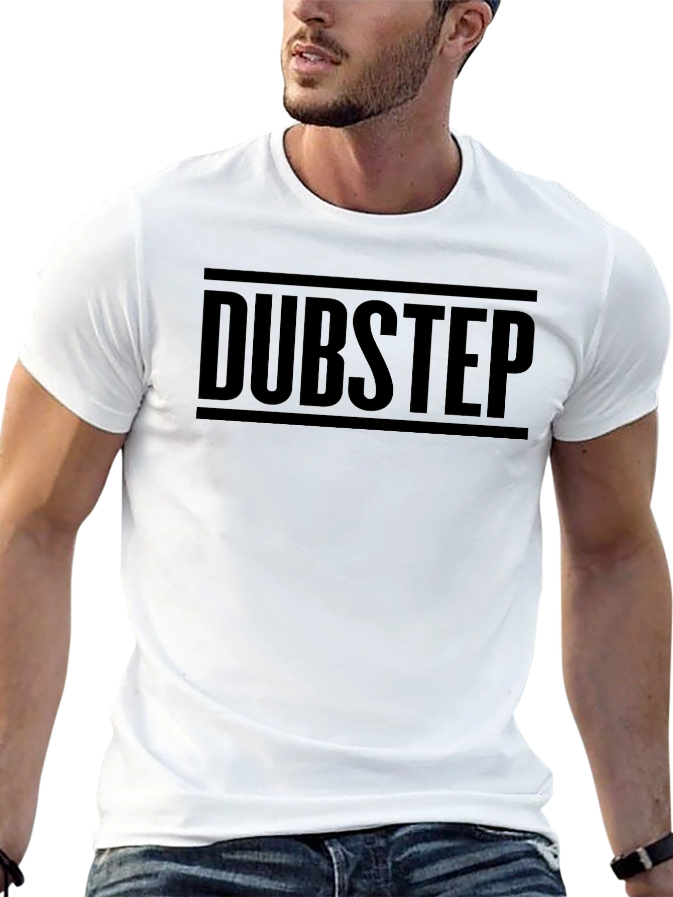 Dubstep Graphic Print T-Shirt - Black