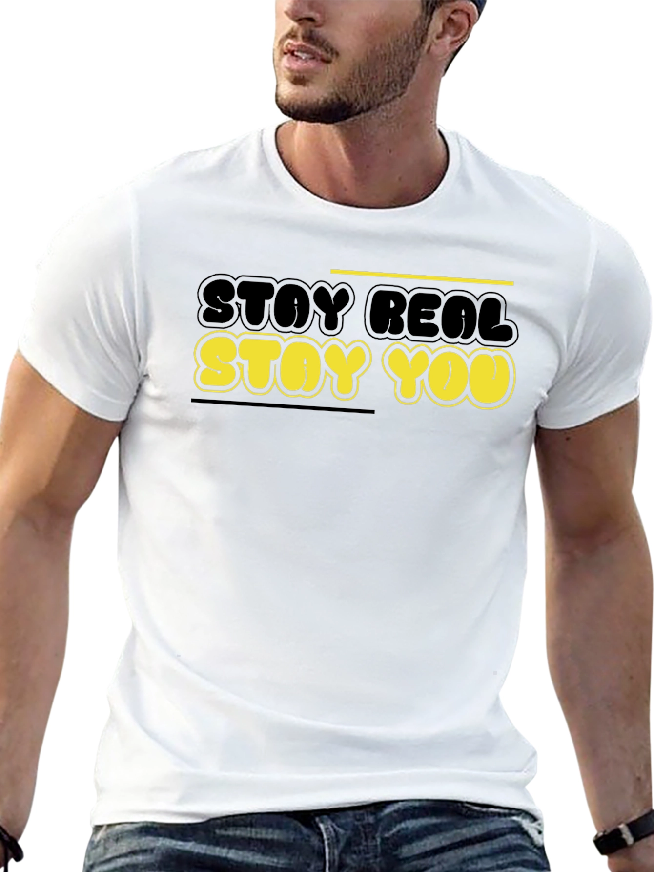 Stay Real Stay You Graphic Tee - Black