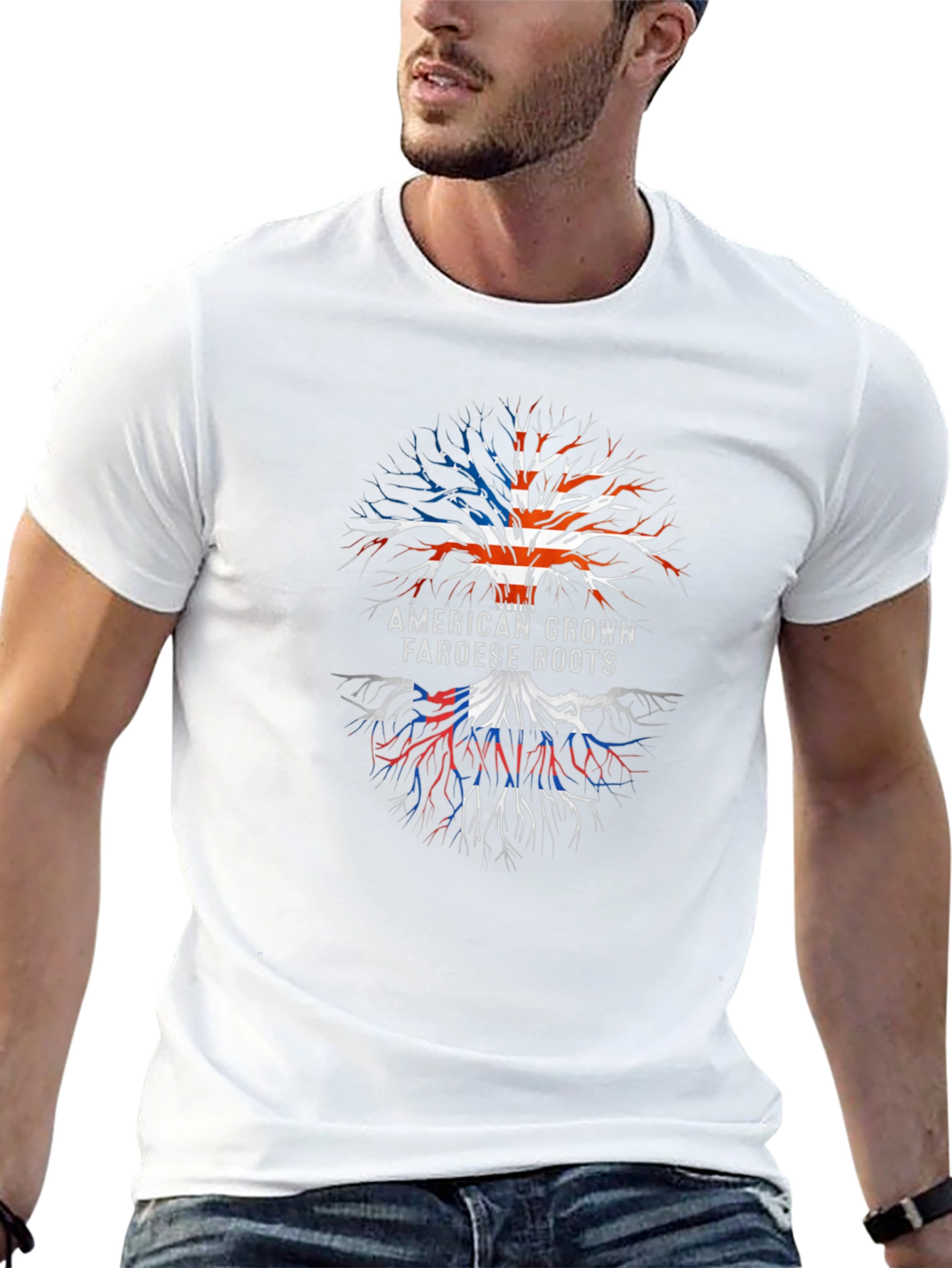 American Faroese Roots Black Graphic T-Shirt