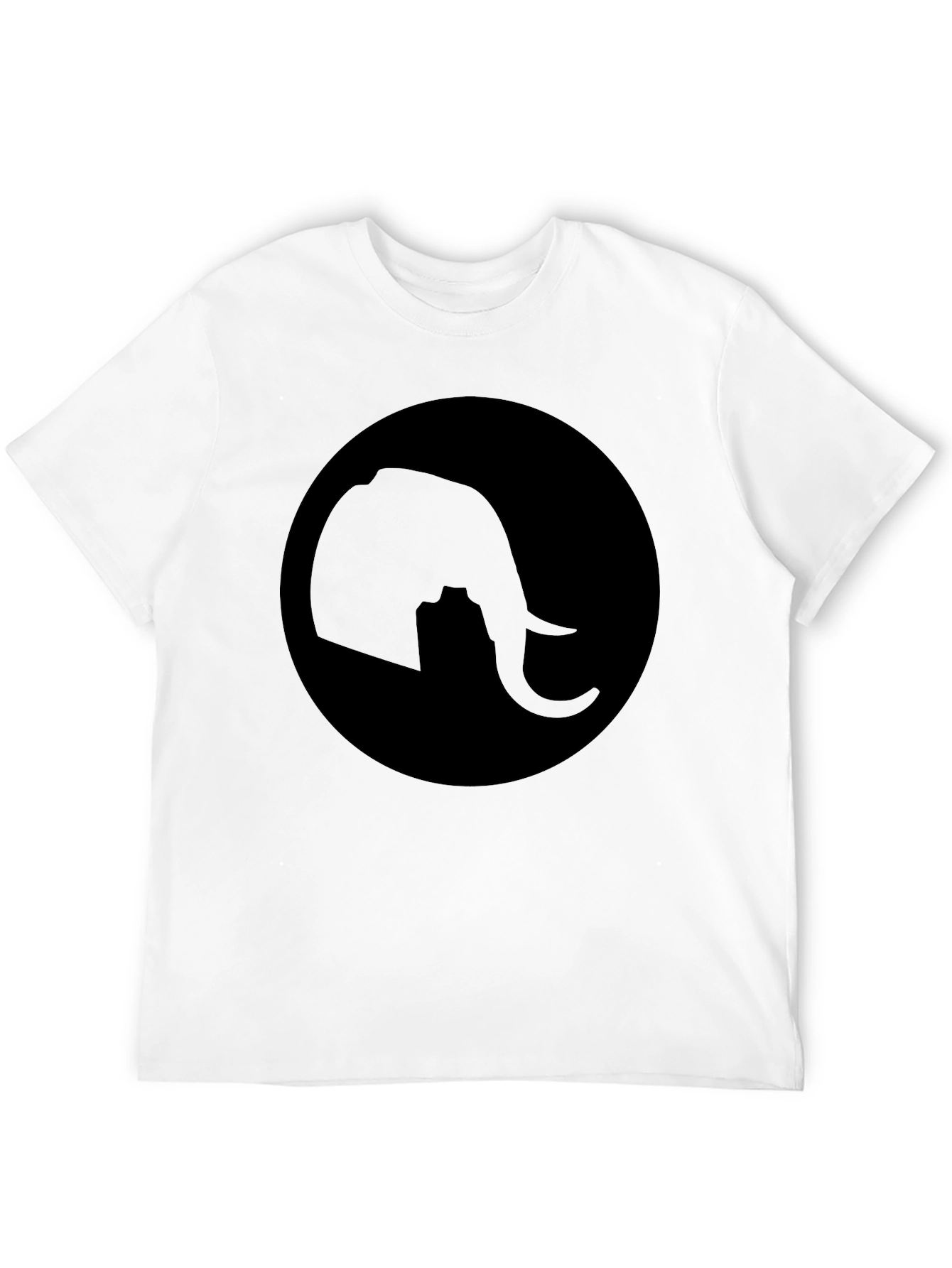 Elephant Silhouette Tee - Classic Black Cotton T-Shirt