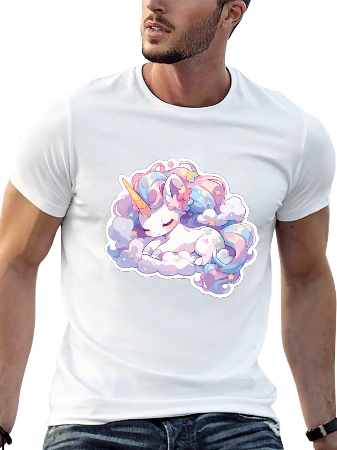 Cute Sleeping Unicorn Graphic T-Shirt