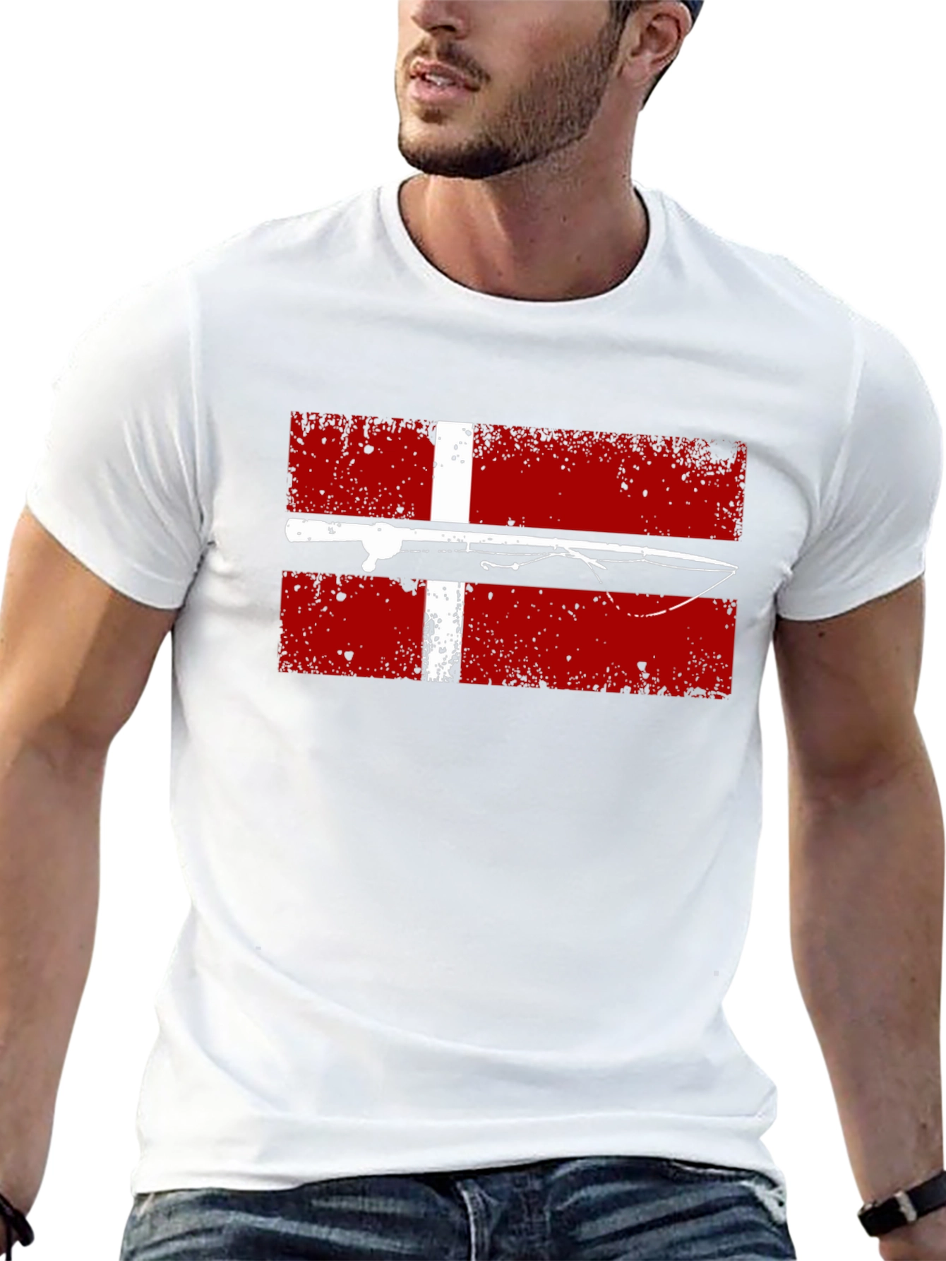 Fishing Denmark Flag T-Shirt