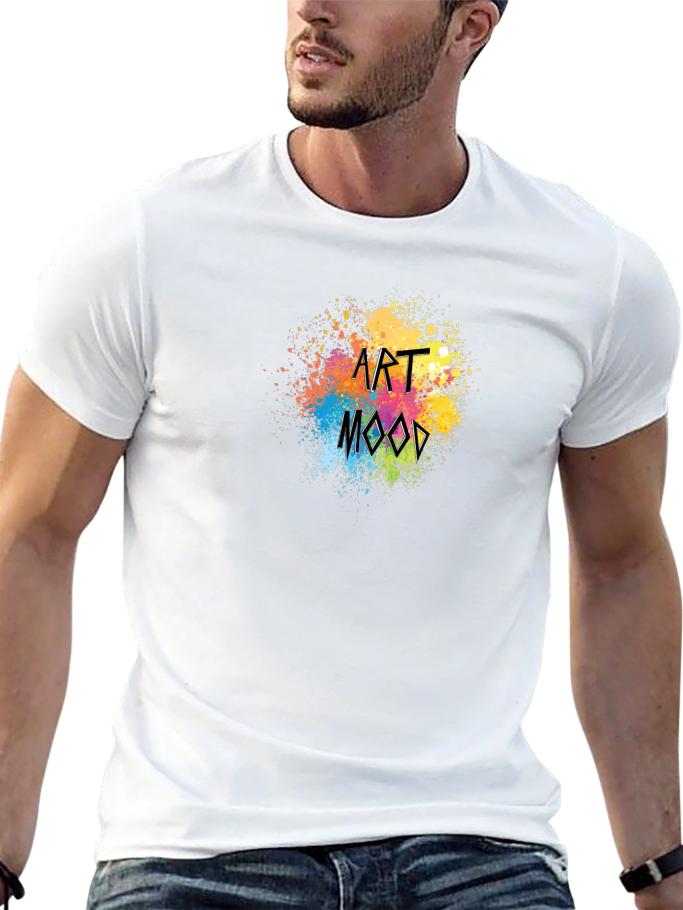 Art Mood Black T-Shirt - Stylish Paint Splatter Design