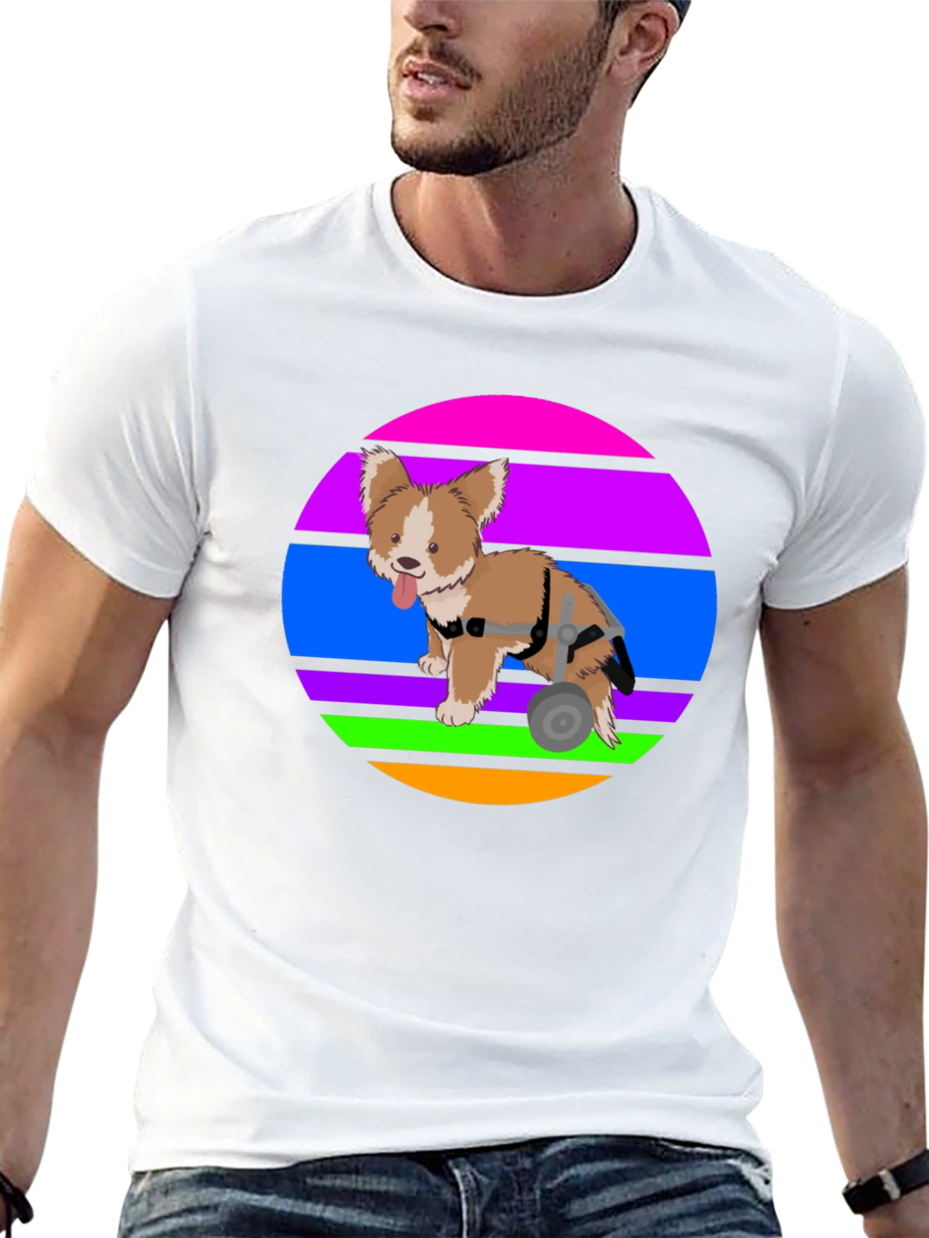 Dog Wheelchair T-Shirt - Graphic Print