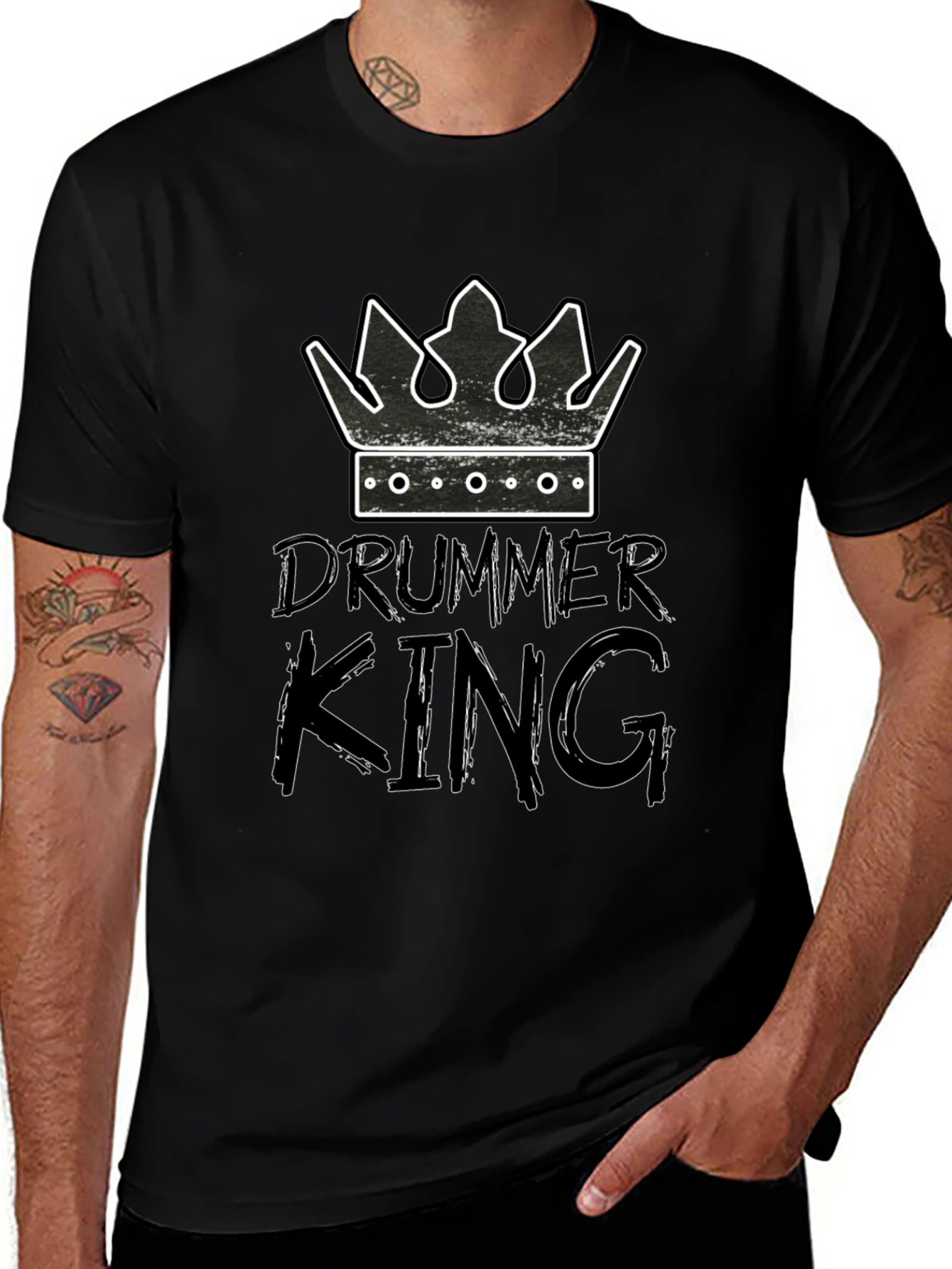 Drummer King Graphic Tee - Musician T-Shirt