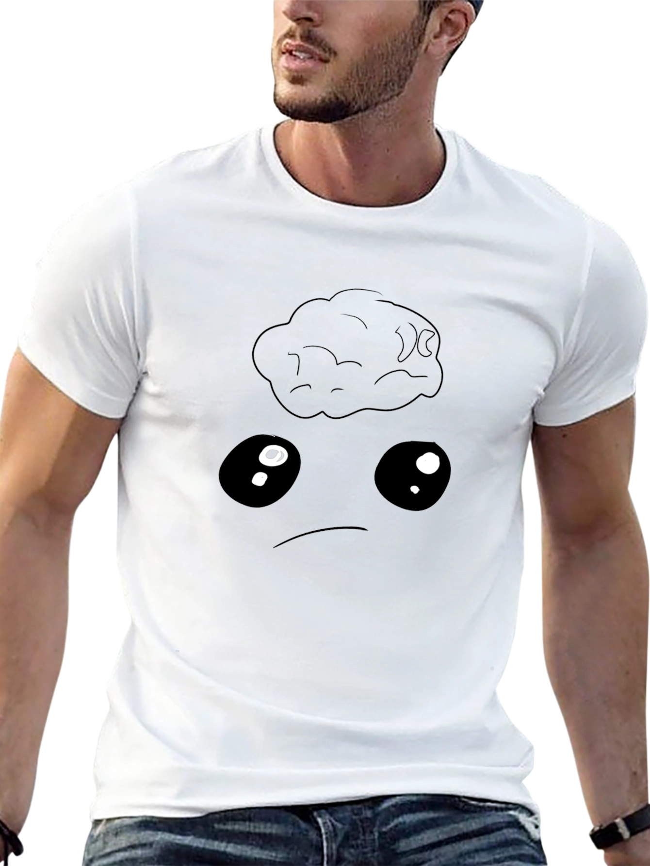 Sad Brain Graphic Tee - Black Cotton Blend