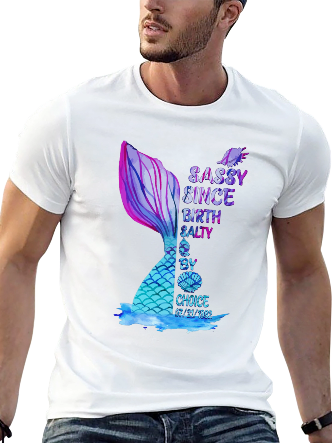 Sassy Mermaid Birthday T-Shirt - 07/21/1982