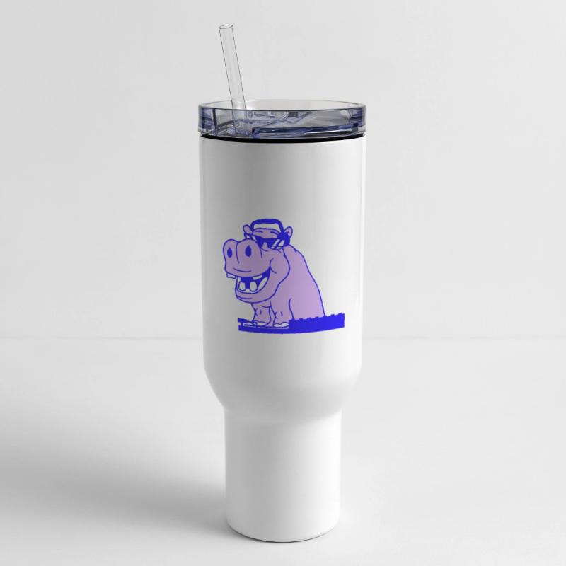 Funny DJ Cool Hippo Animal Mixing Music Party Club