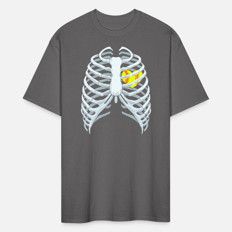 Funny Softbal Heart Skeleton Rib Cage Halloween