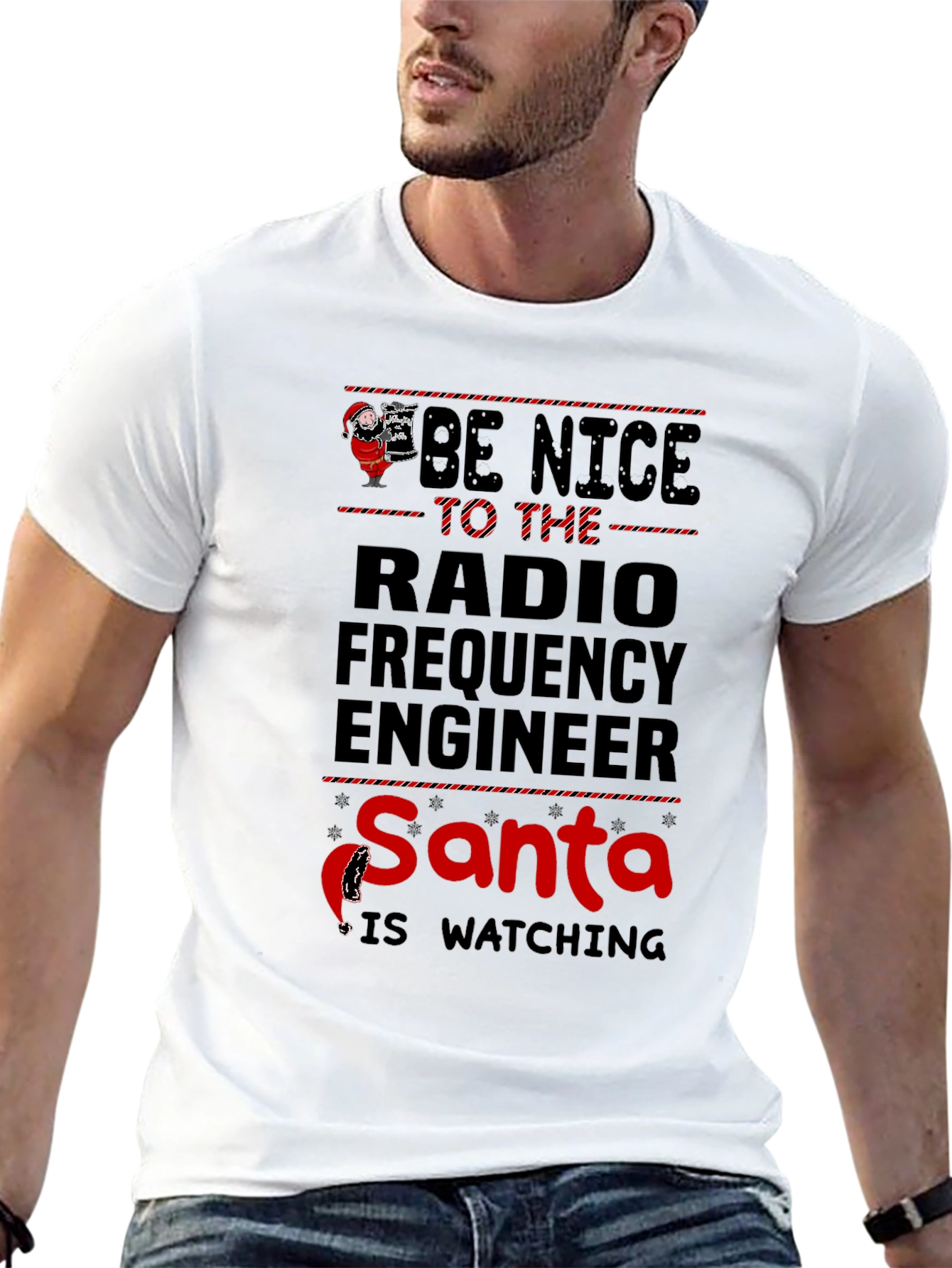 Be Nice to the Radio Engineer Santa T-Shirt