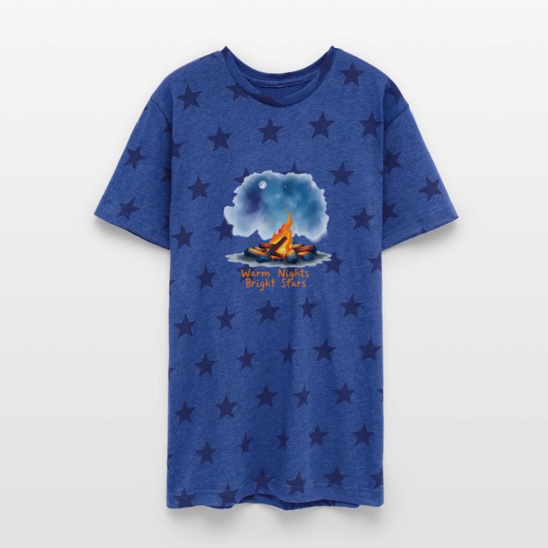 Glowing Campfire Under Starry Night