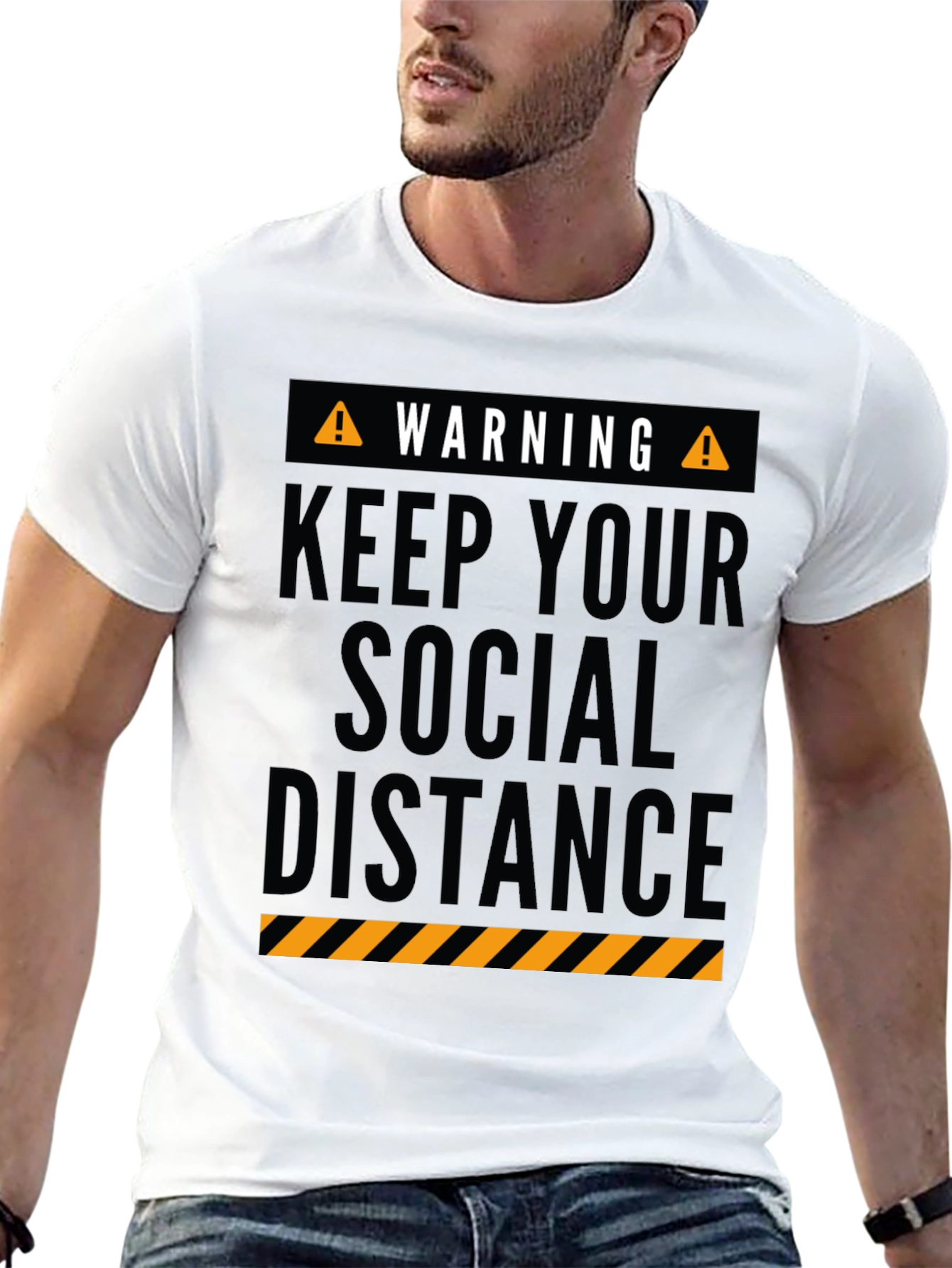 Warning Keep Social Distance Graphic Tee
