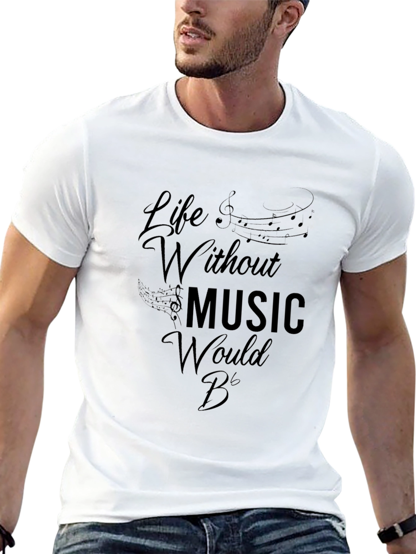 Life Without Music Mens Black T-Shirt