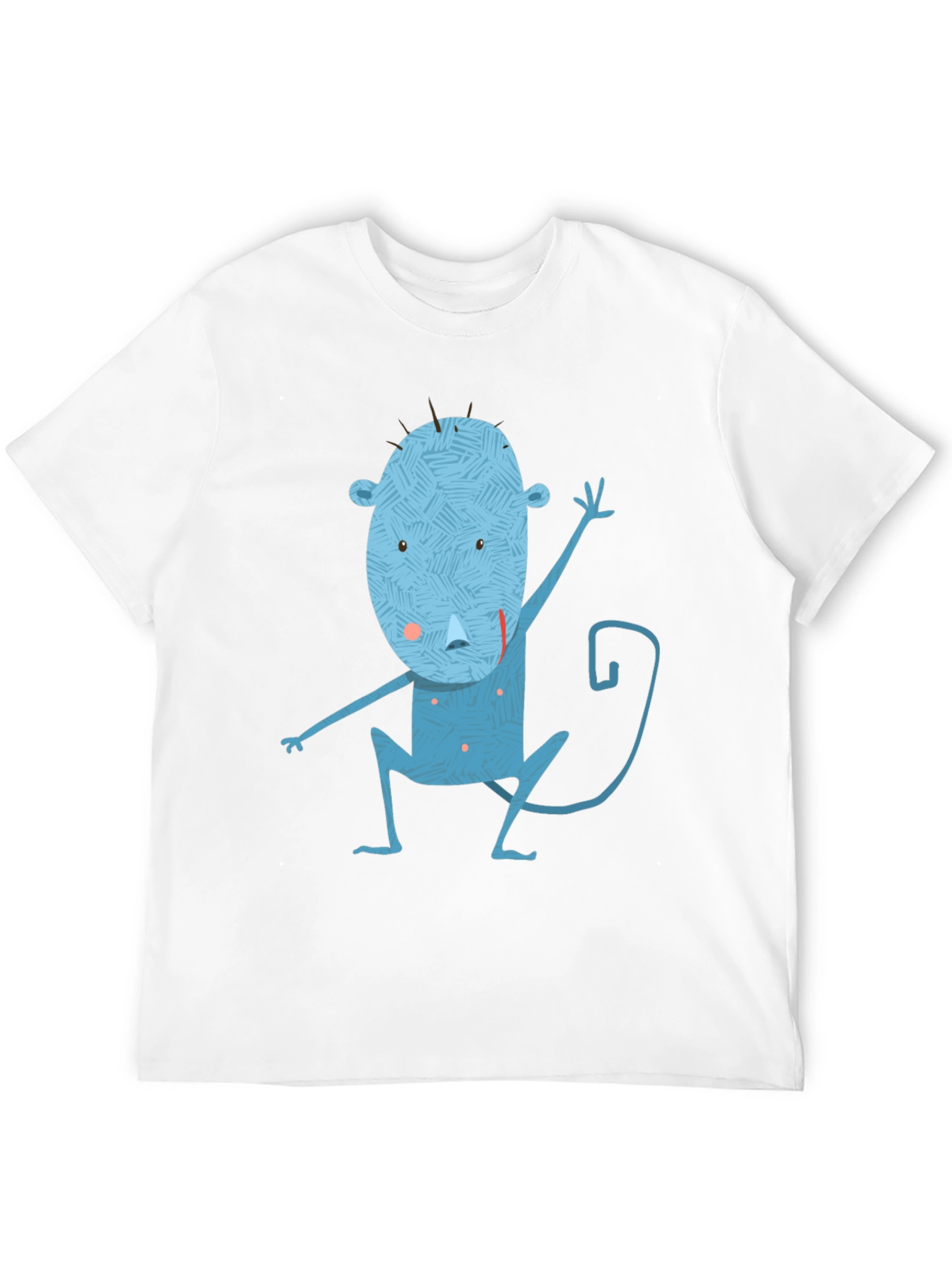 Blue Monkey Graphic Tee - Unique Mens Black T-Shirt