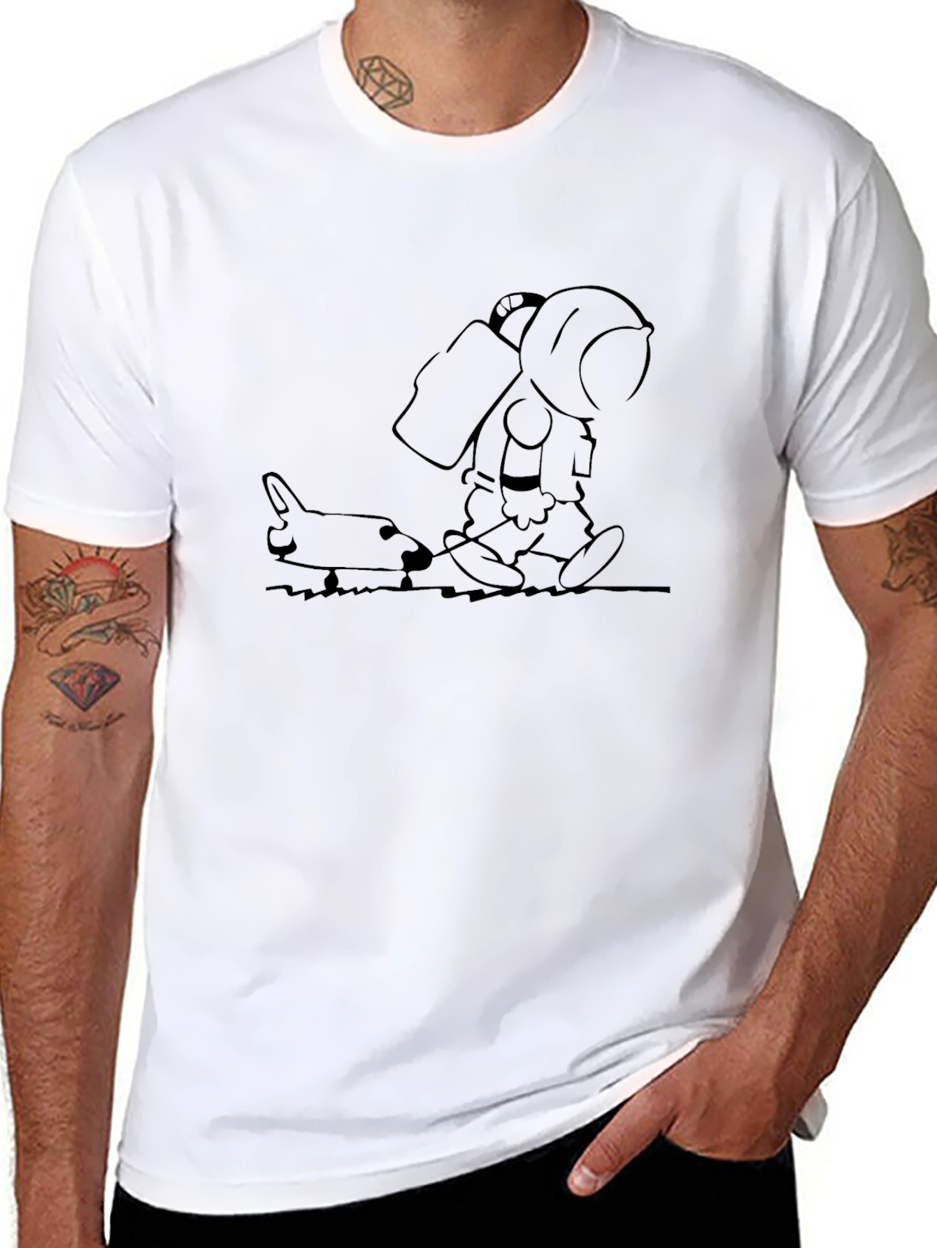 Astronaut & Shuttle Graphic Tee - Unisex Black T-Shirt