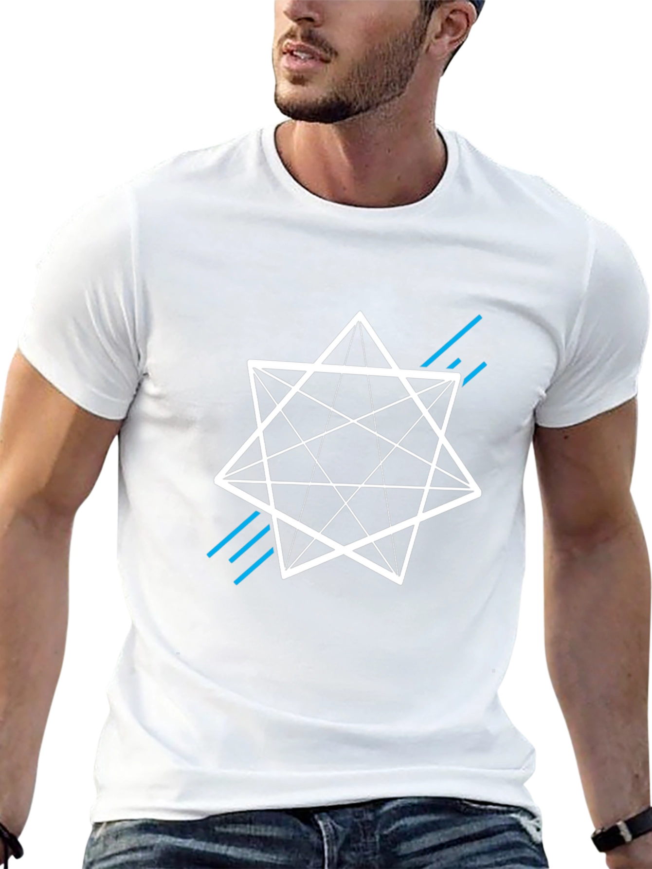 Geometric Star Graphic Tee - Modern Style