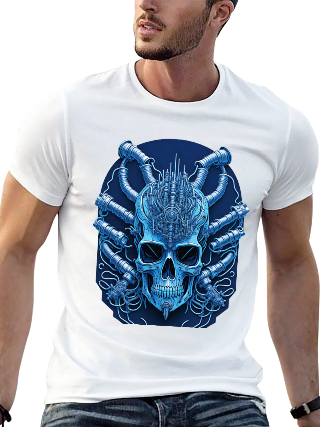 Cyberpunk Skull T-Shirt - Unique Graphic Tee
