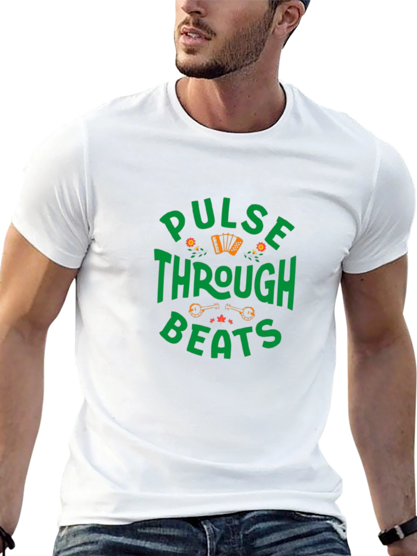 Pulse Through Beats Graphic T-Shirt - Black
